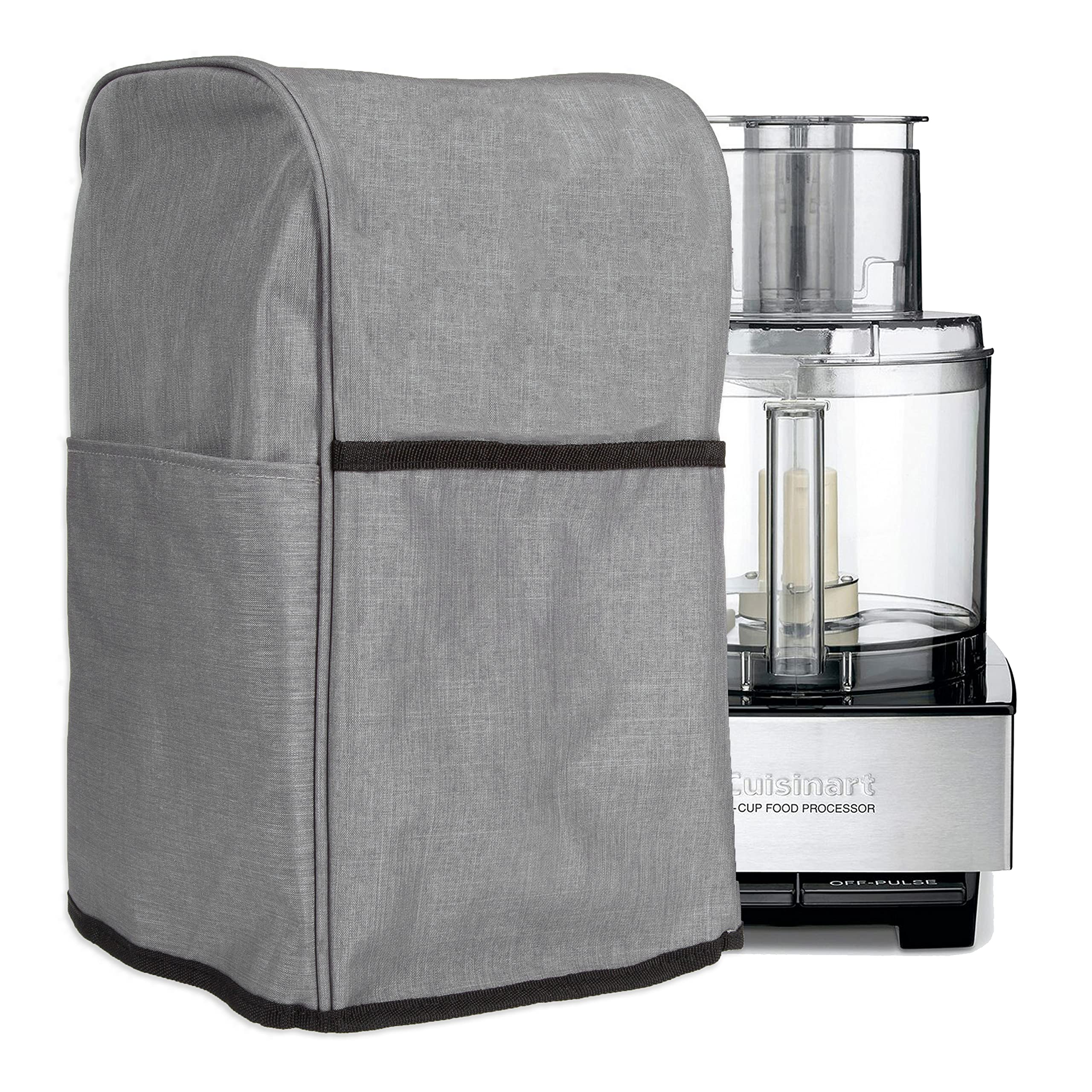 Crutello Food Processor Cover with Storage Pockets for Large Custom 11-14 Cup Processor, Food Processor 14 Cup cover, Kitchen Ap