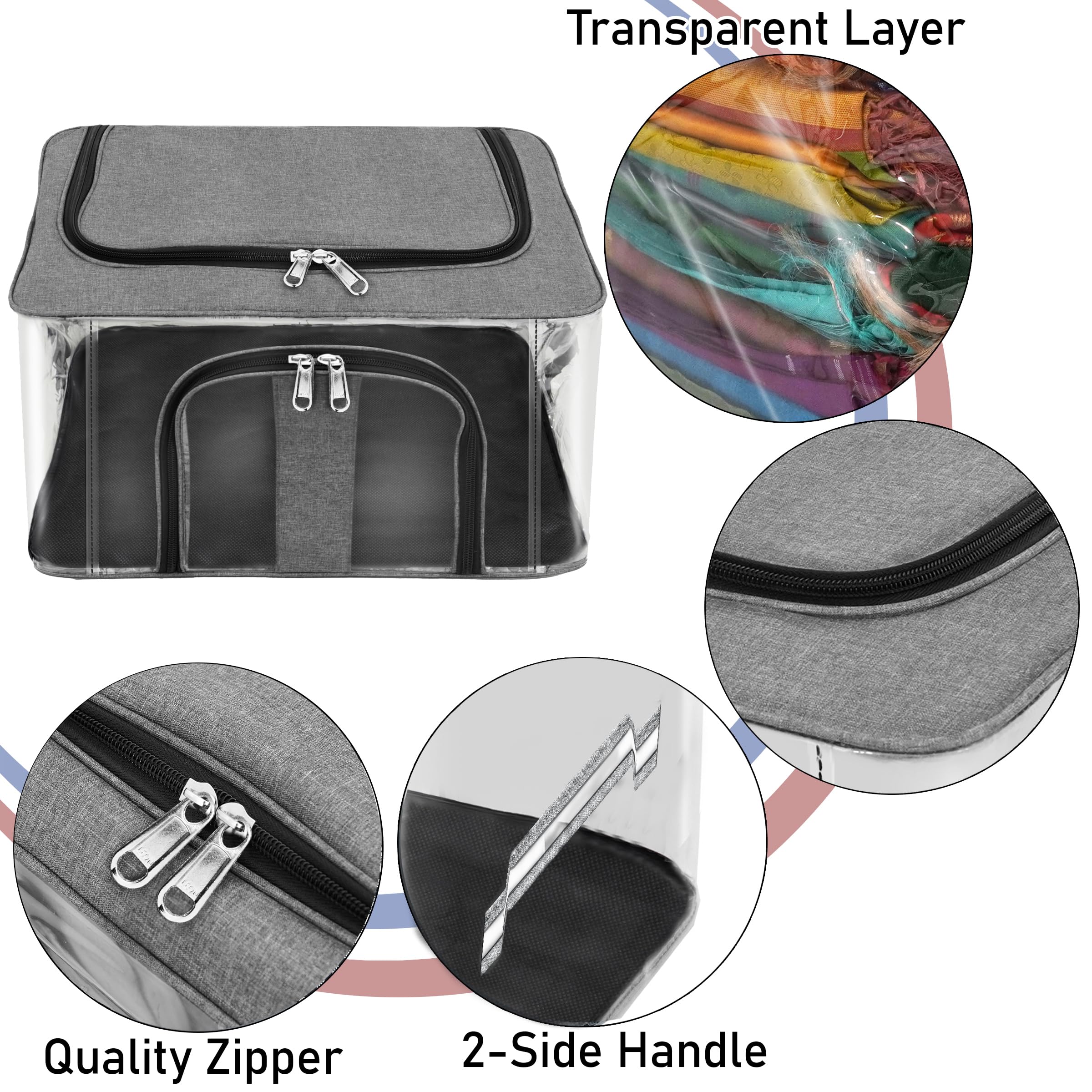 Storite 3 Pack Nylon 33 L Pvc Transparent Moisture Proof Storage Box For Clothes Closet Wardrobe Organizer For Clothes Saree Bag