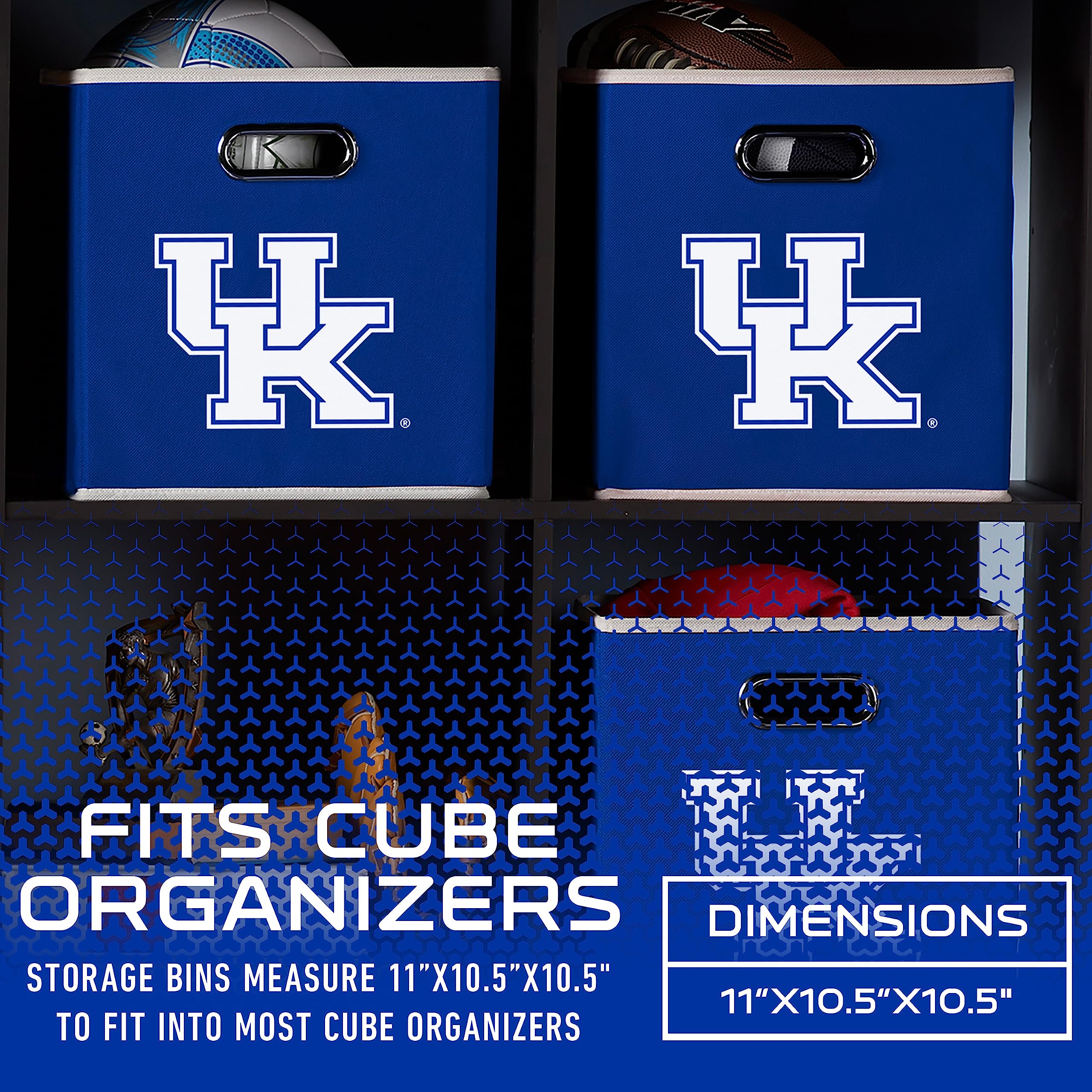 Franklin Sports Ncaa Kentucky Wildcats Collapsible Storage Bin - Made To Fit Storage Bin Shelf Organizers - 10.5'' X 10.5''