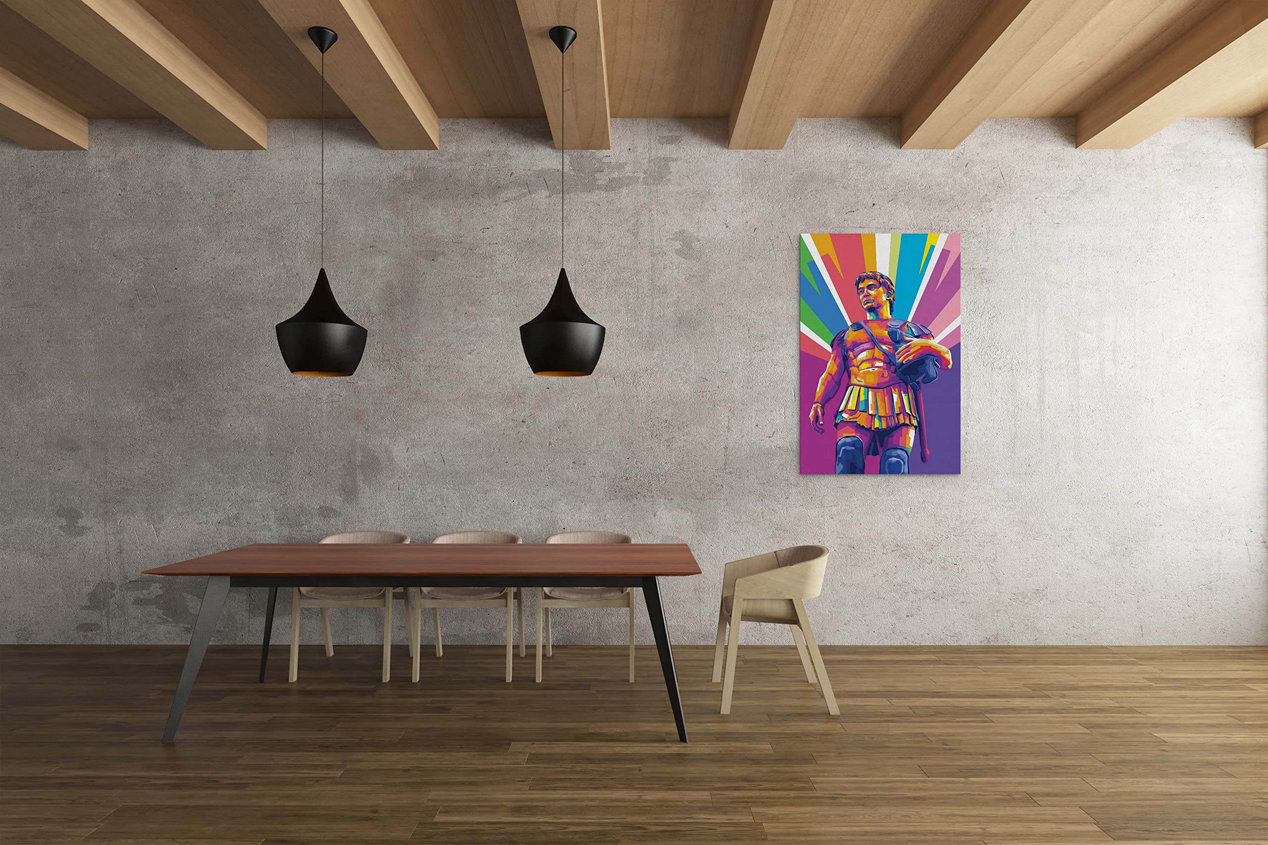 Alexander The Great - King Of Macedon - Ready To Hang Framed Pop Art, Large Canvas Wall Decor Art (Stretcher Bars Only, 16X16 In