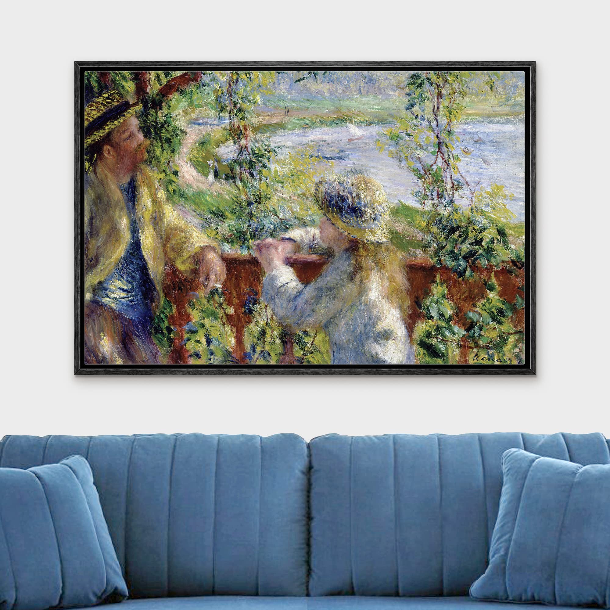 Wall26 Framed Framed Canvas Print Wall Art Near The Lake By Pierre-Auguste Renoir Nature Wilderness Illustrations Fine Art Tradi