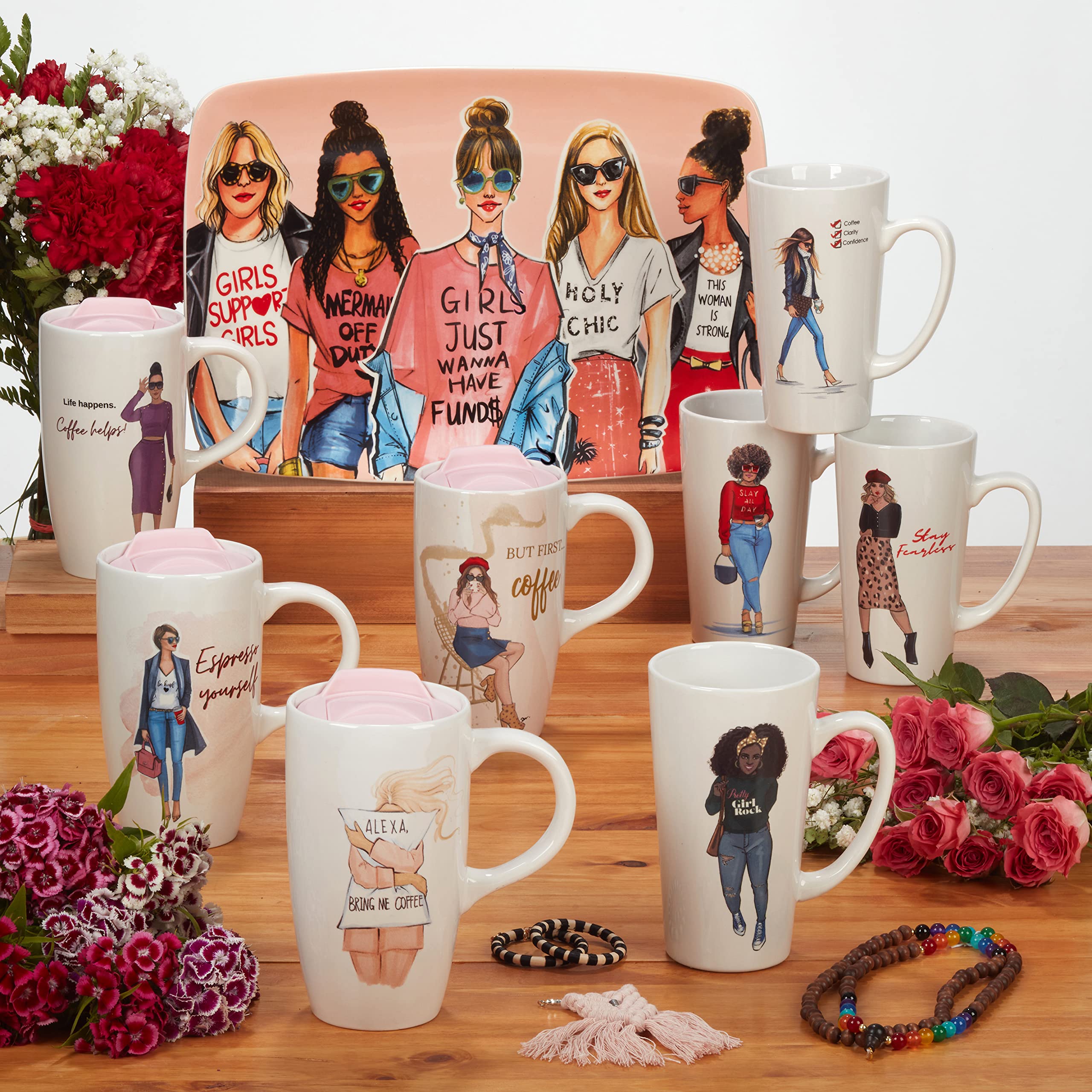 Certified International Girlfriends Rectangular Platter, 14.2'' X 10.5''