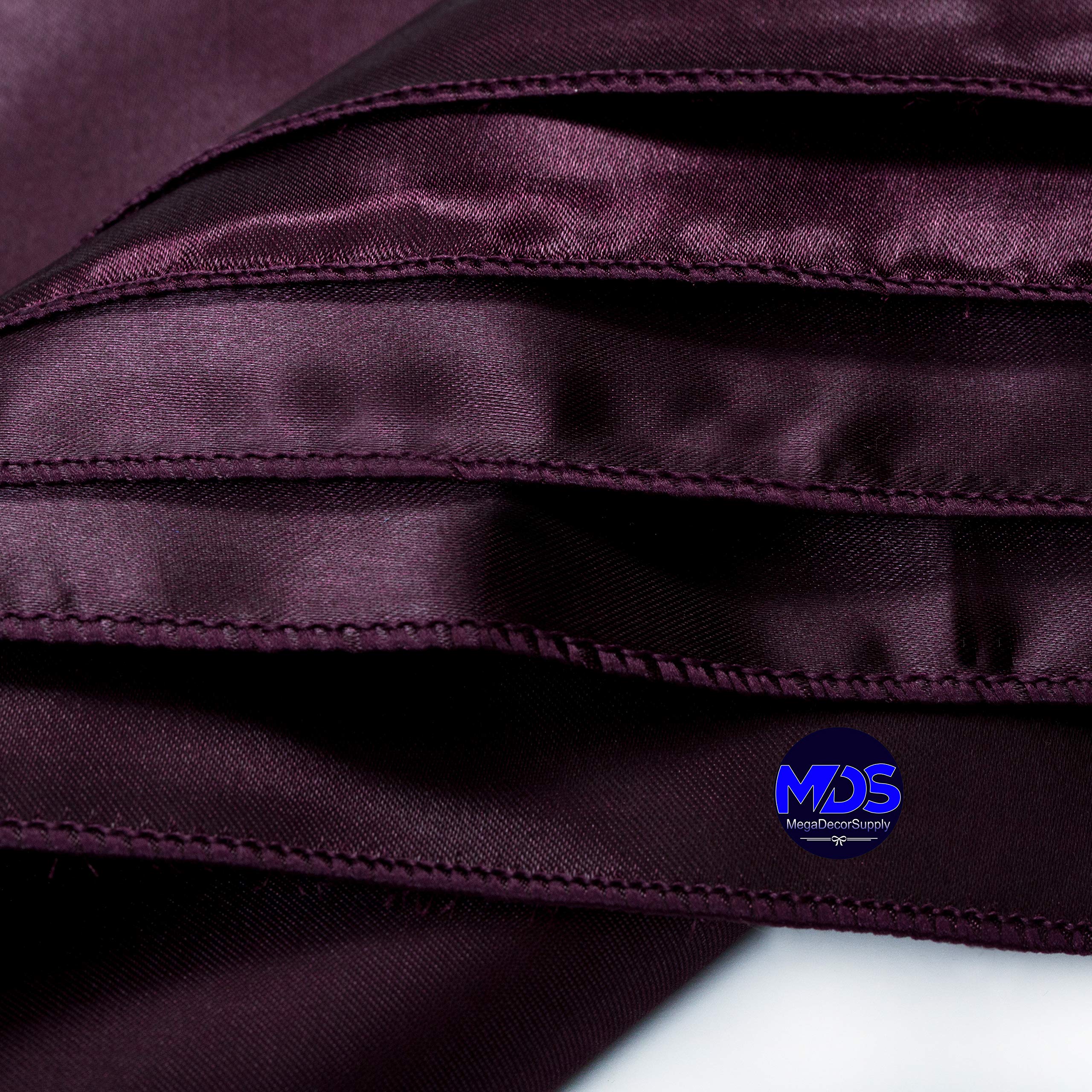 Mds Pack Of 50 Wedding Satin 12''X 12'' Square Dinner Napkin Or Handkerchief For Wedding Banquet Decoration - Plum