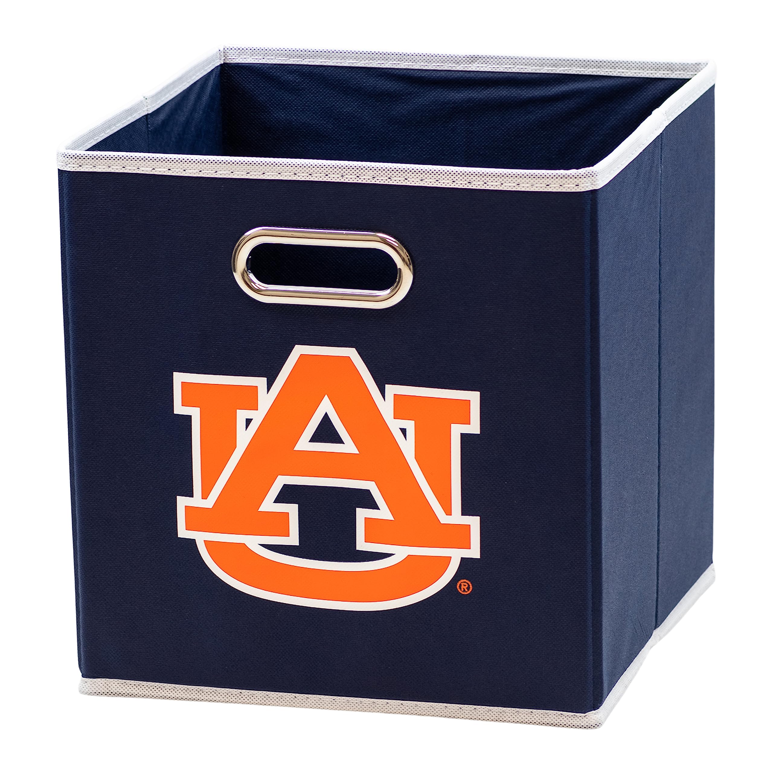 Franklin Sports Ncaa Auburn Tigers Collapsible Storage Bin - Made To Fit Storage Bin Shelf Organizers - 10.5'' X 10.5''