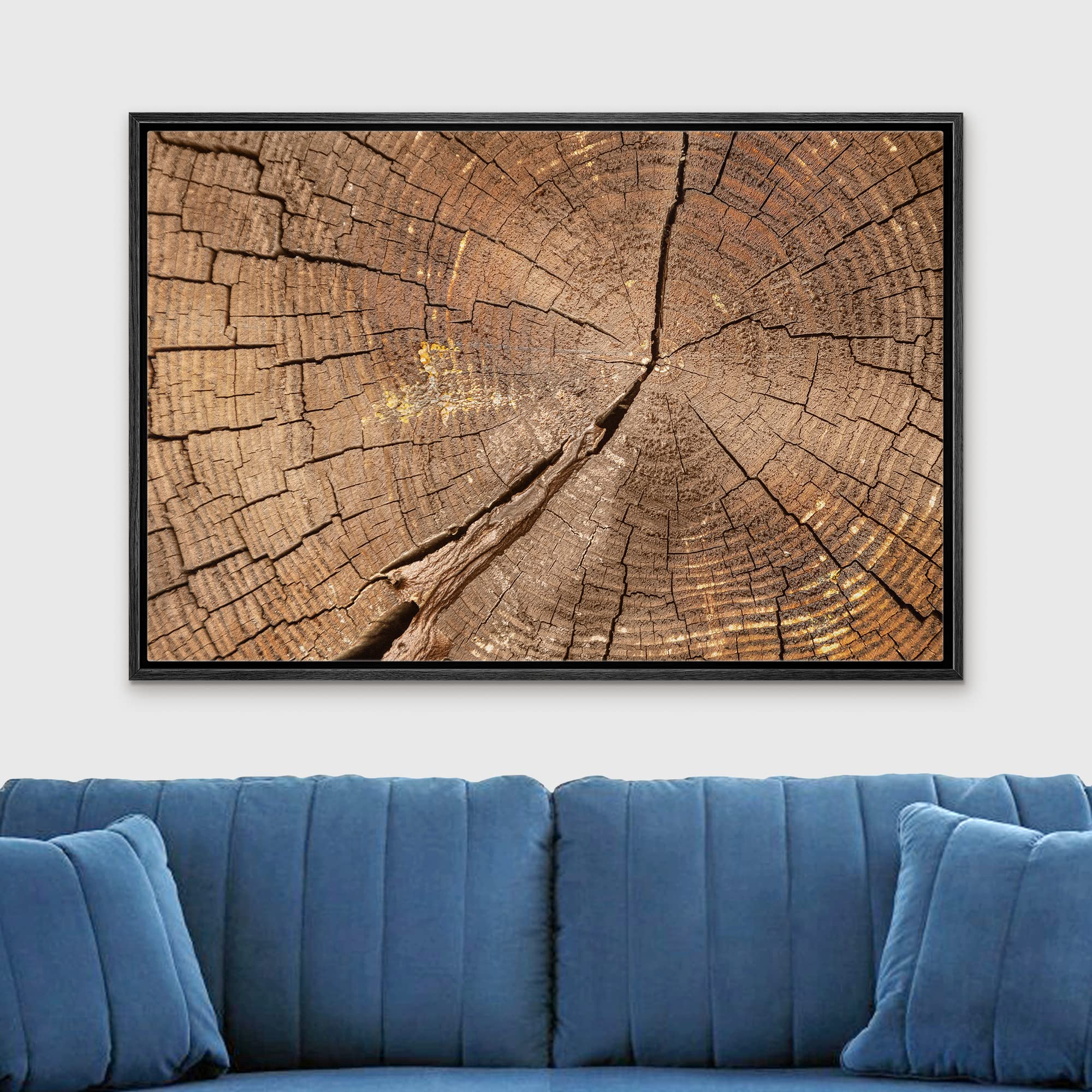 Wall26 Framed Canvas Print Wall Art Close Up Of Brown Wood Rings Nature Wilderness Photography Rustic Botanical Modern Floral Re