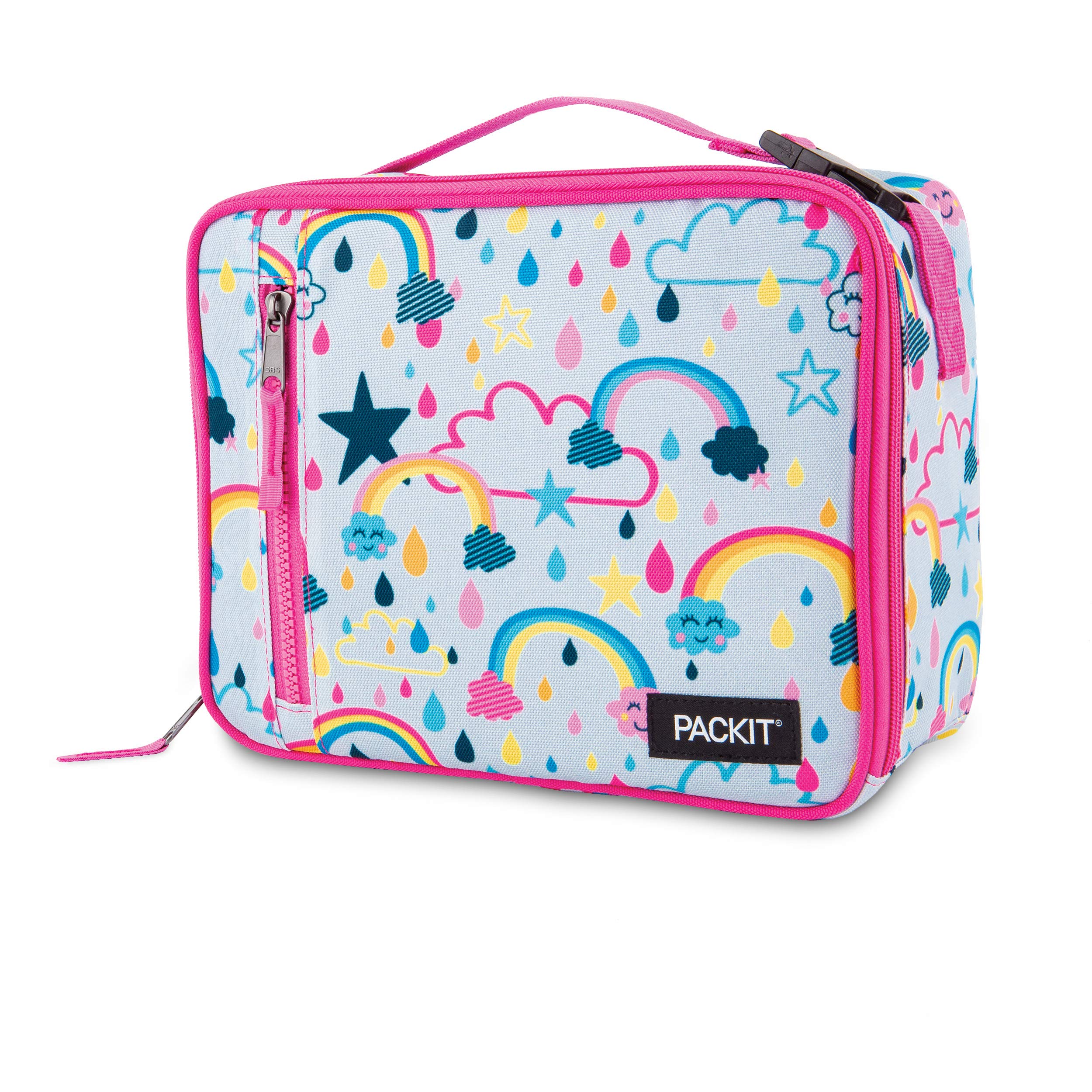 Packit Freezable Classic Lunch Box, Rainbow Sky, Built With Ecofreeze Technology, Collapsible, Reusable, Zip Closure With Zip Fr