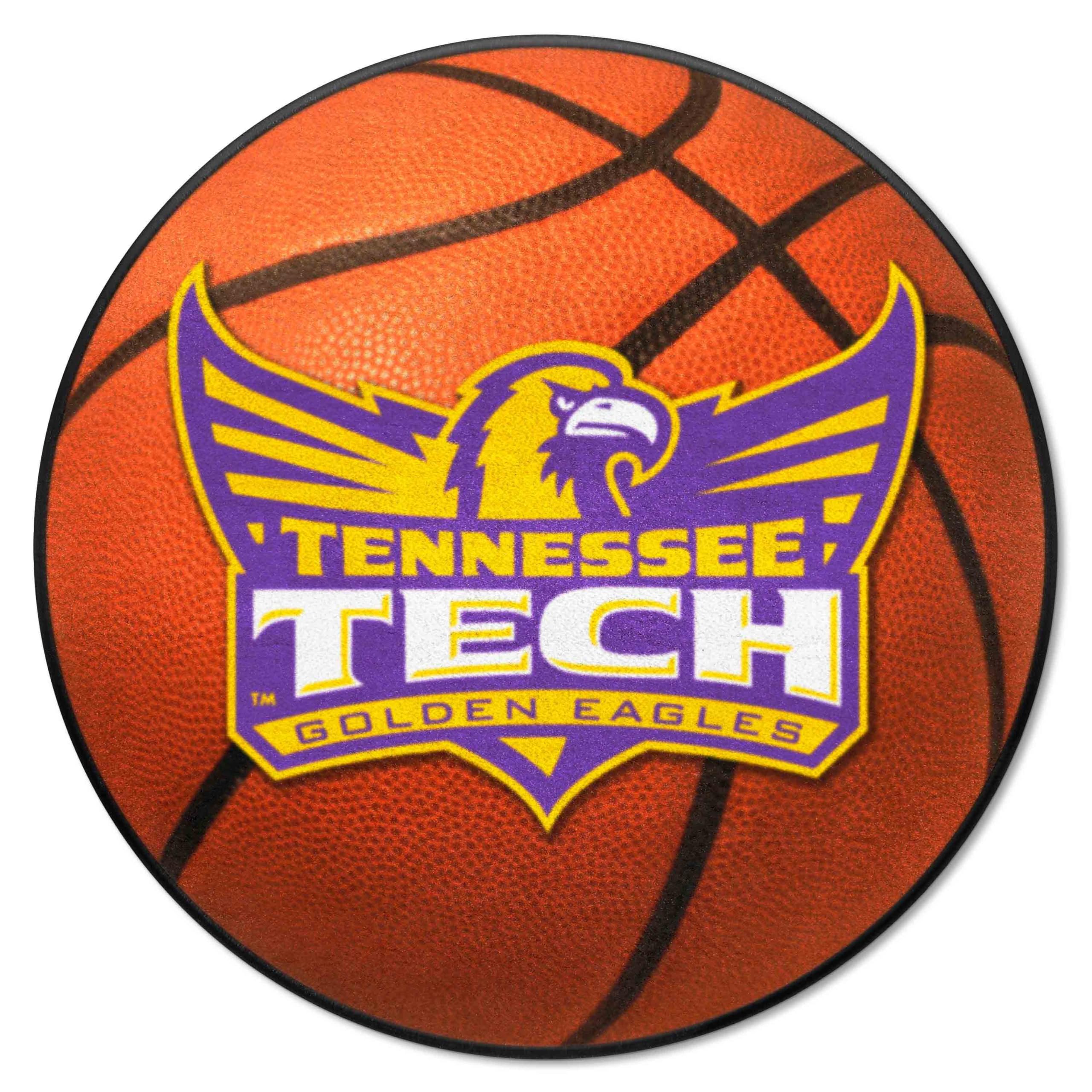 FANMATS 192 Tennessee Tech Golden Eagles Basketball Shaped Rug - 27in. Diameter, Basketball Design, Sports Fan Accent Rug