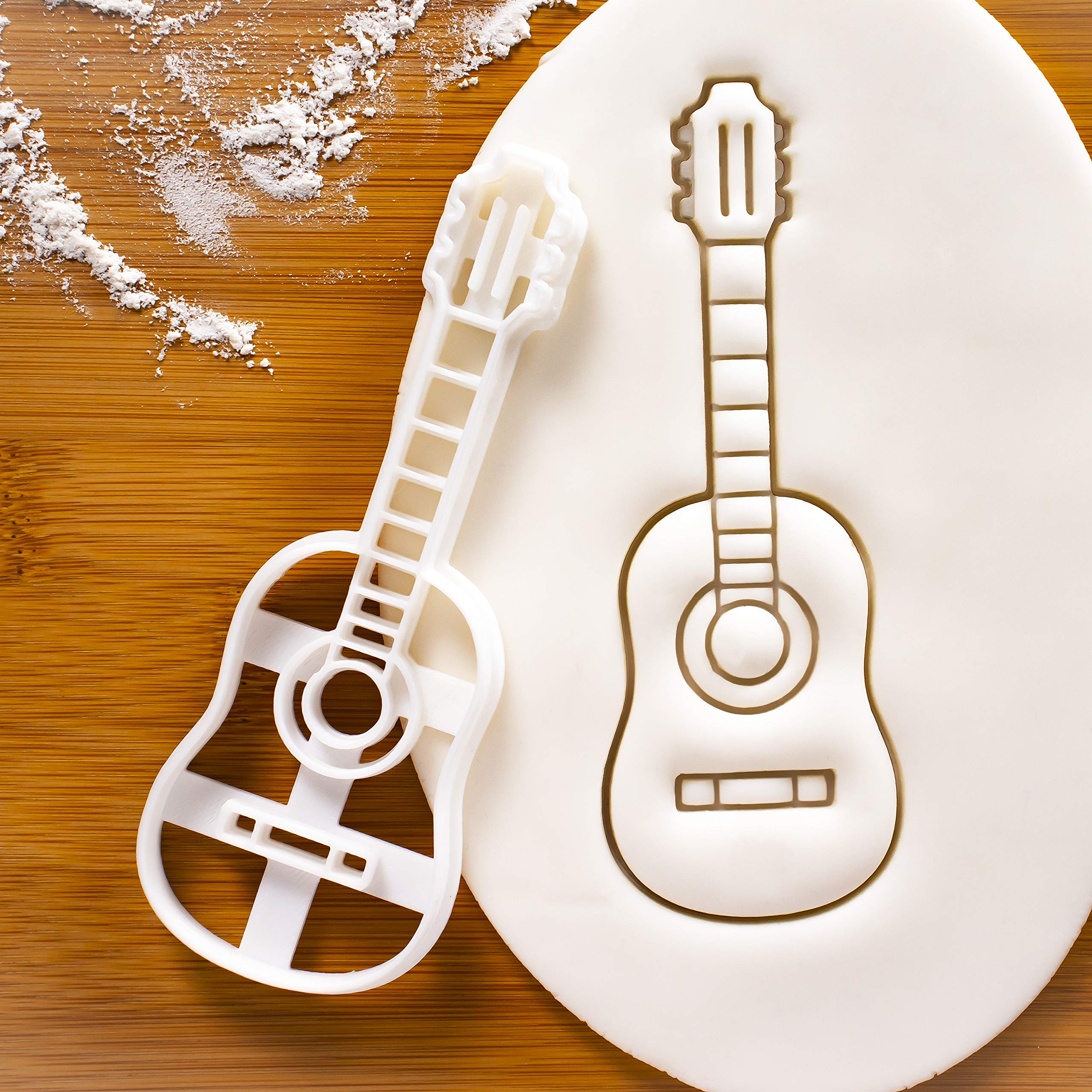 Set Of 2 Guitar Cookie Cutters (Designs: Acoustic And Electric Guitar), 2 Pieces - Bakerlogy