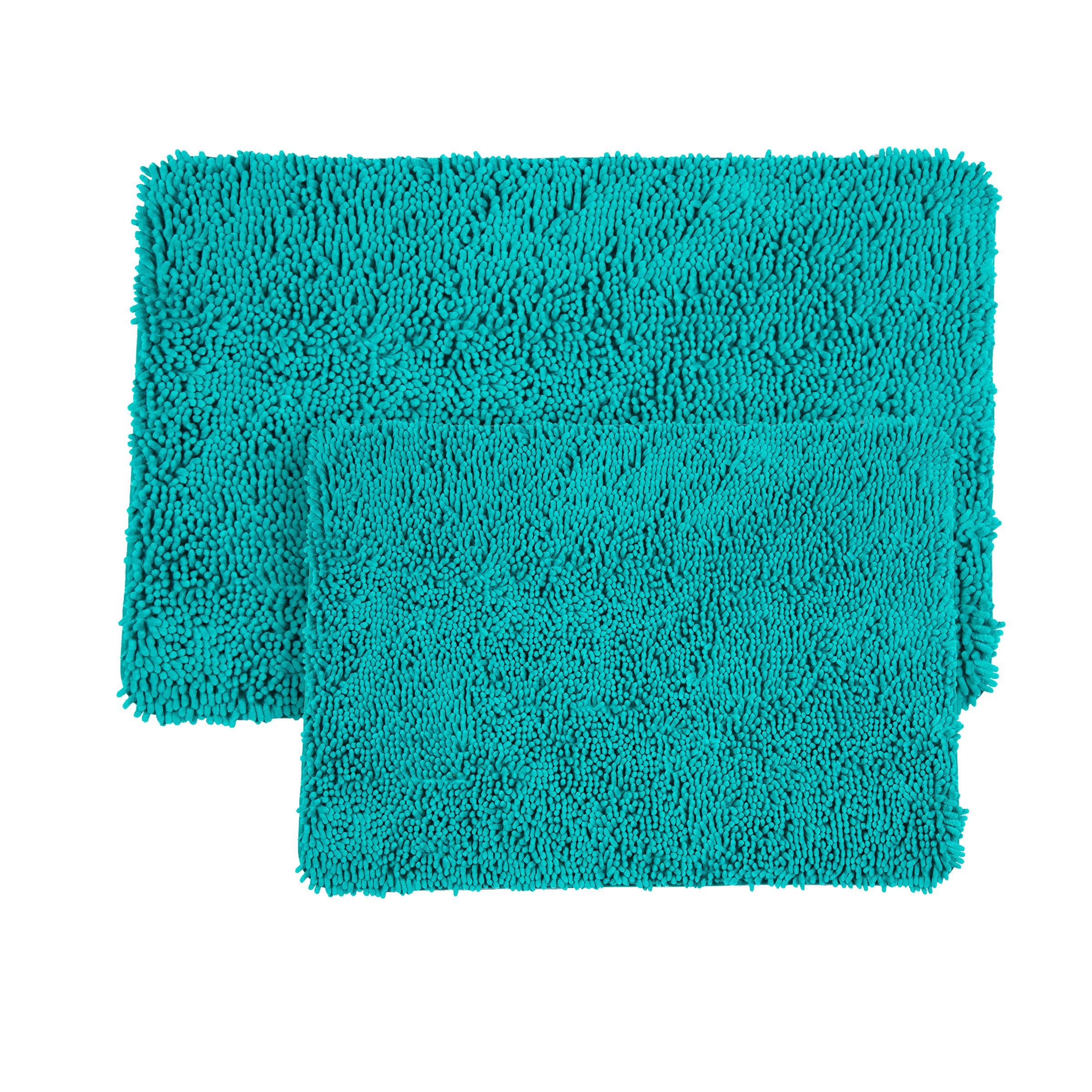 Bedford Home Seafoam 2 Piece Memory Foam Shag Bath Mat, 32''X21''X1.25''