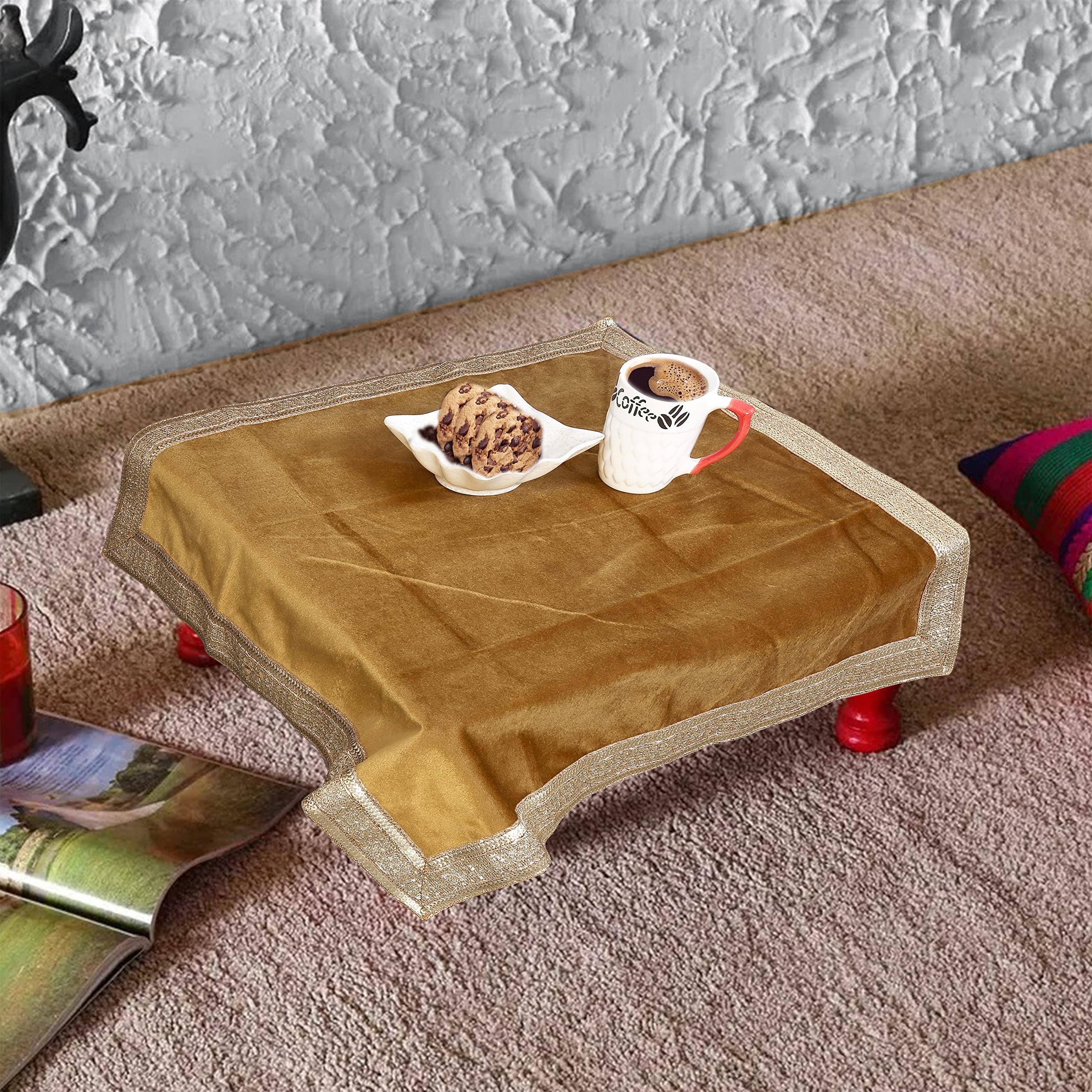 Indian Consigners Altar Cloth 24X24 Inches (24 By 24 Inches (60X60Cm), Golden)