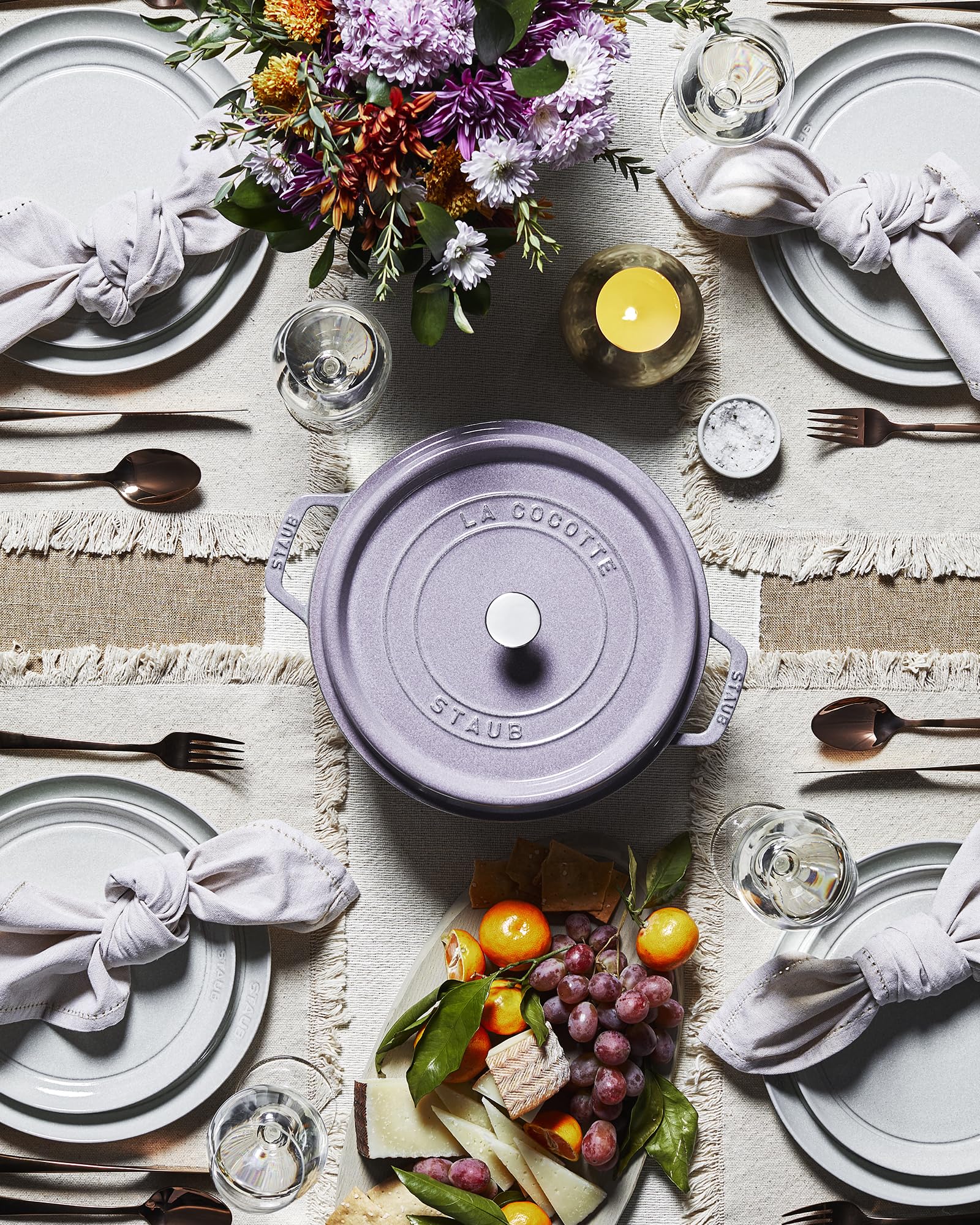 Staub Cast Iron 5.5-Qt Round Cocotte - Lilac
