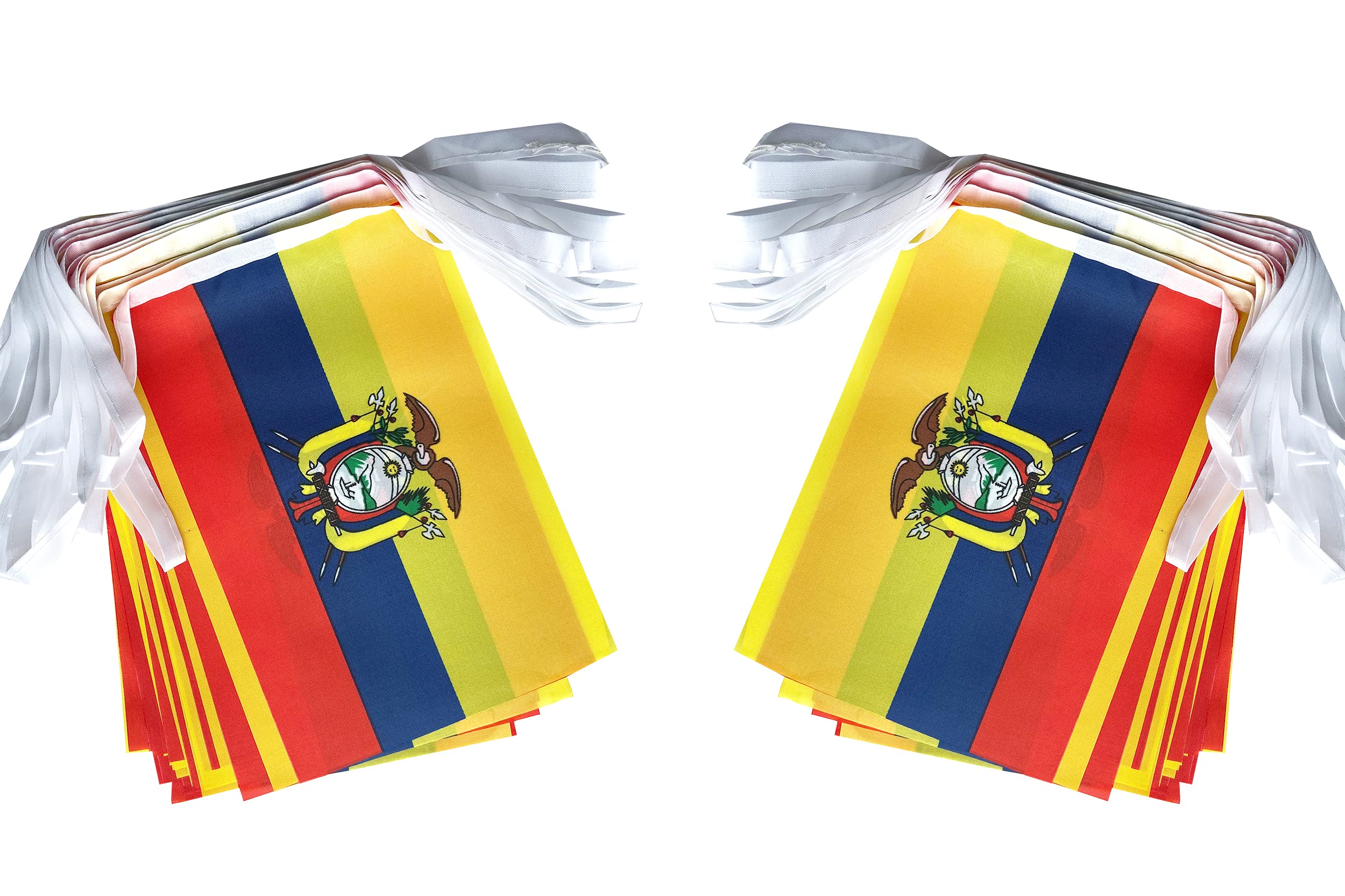 Zxvzyt Ecuador Ecuadorian Flag Banner String,Small Mini Ecuador Pennant Flags,For Grand Opening,Olympics,National Sports Events,