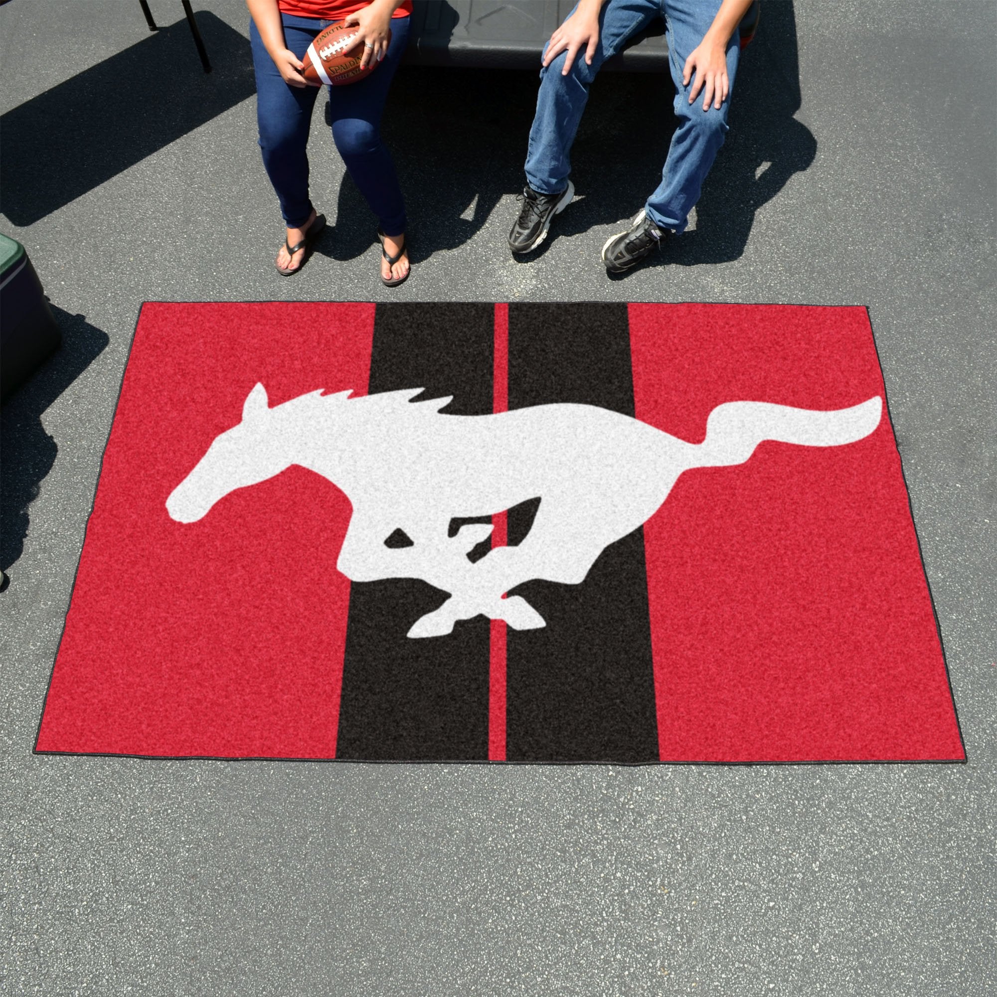 FANMATS 16693 Team Color 59.5x94.5 Mustang Horse Ulti-Mat - Red