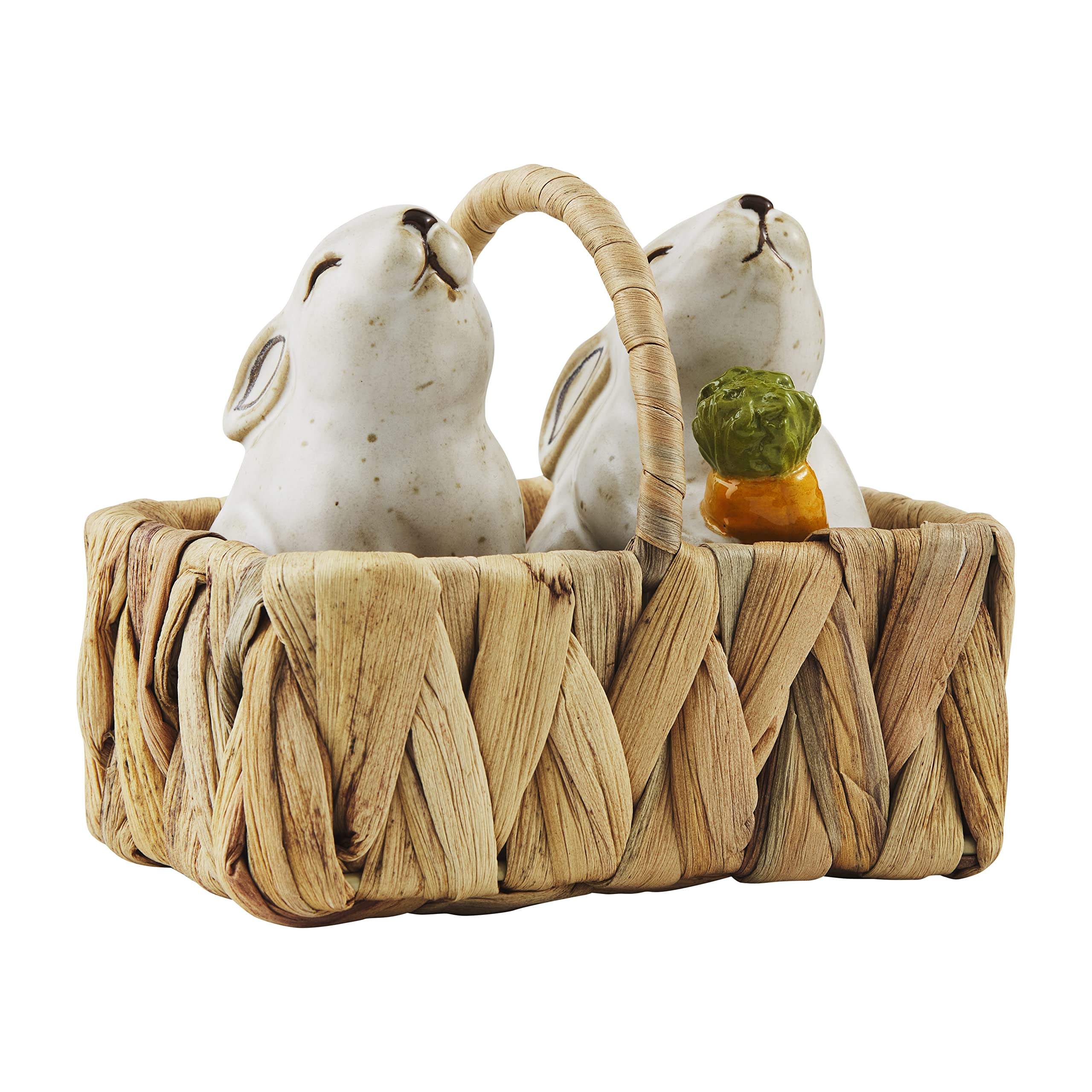 Mud Pie Easter Bunny Salt And Pepper Shaker Set, Bunny, 4.24'' X 2.75'', Cream