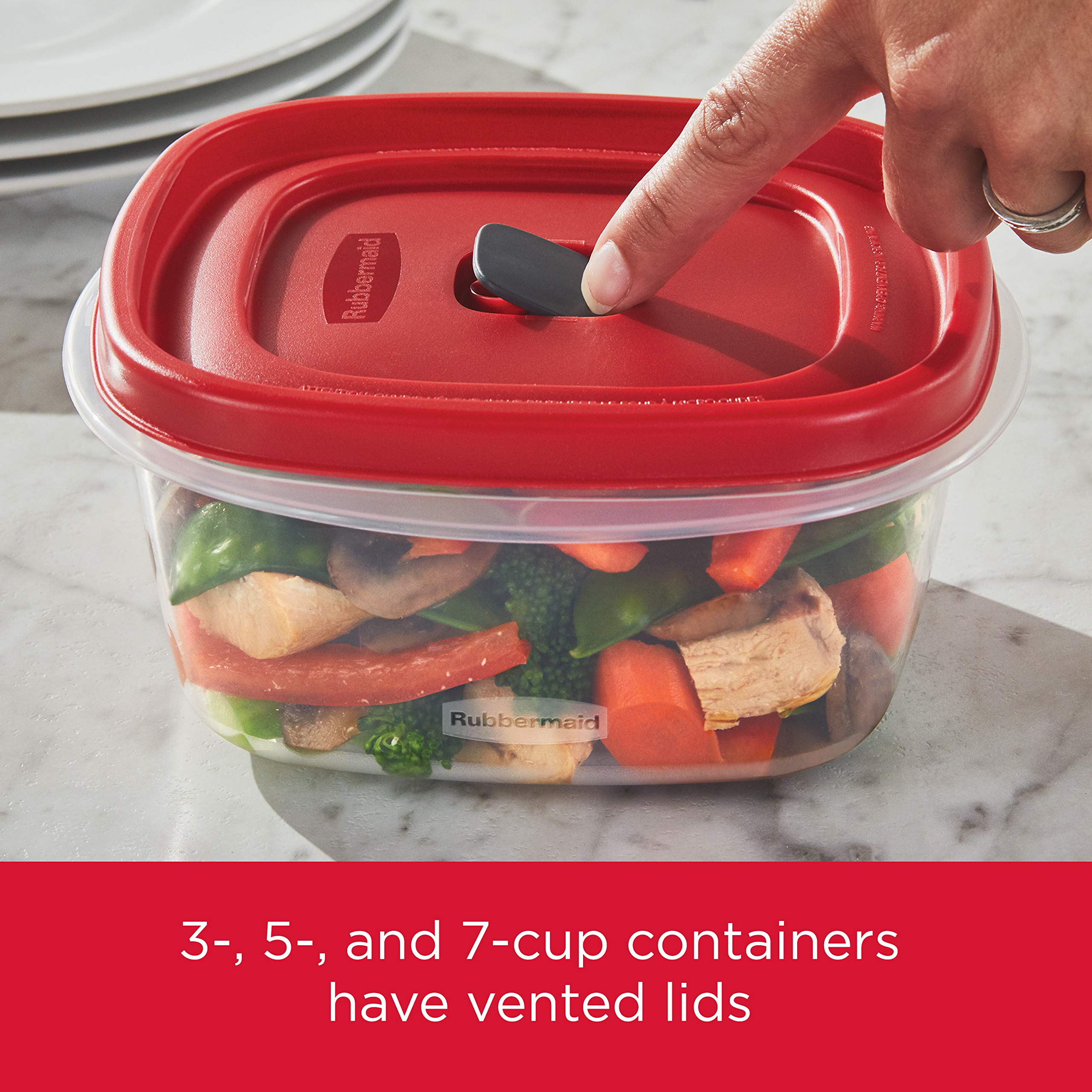 Rubbermaid 16 Piece Set (8 Containers & 8 Lids) Food Storage Containers With Lids And Steam Vents