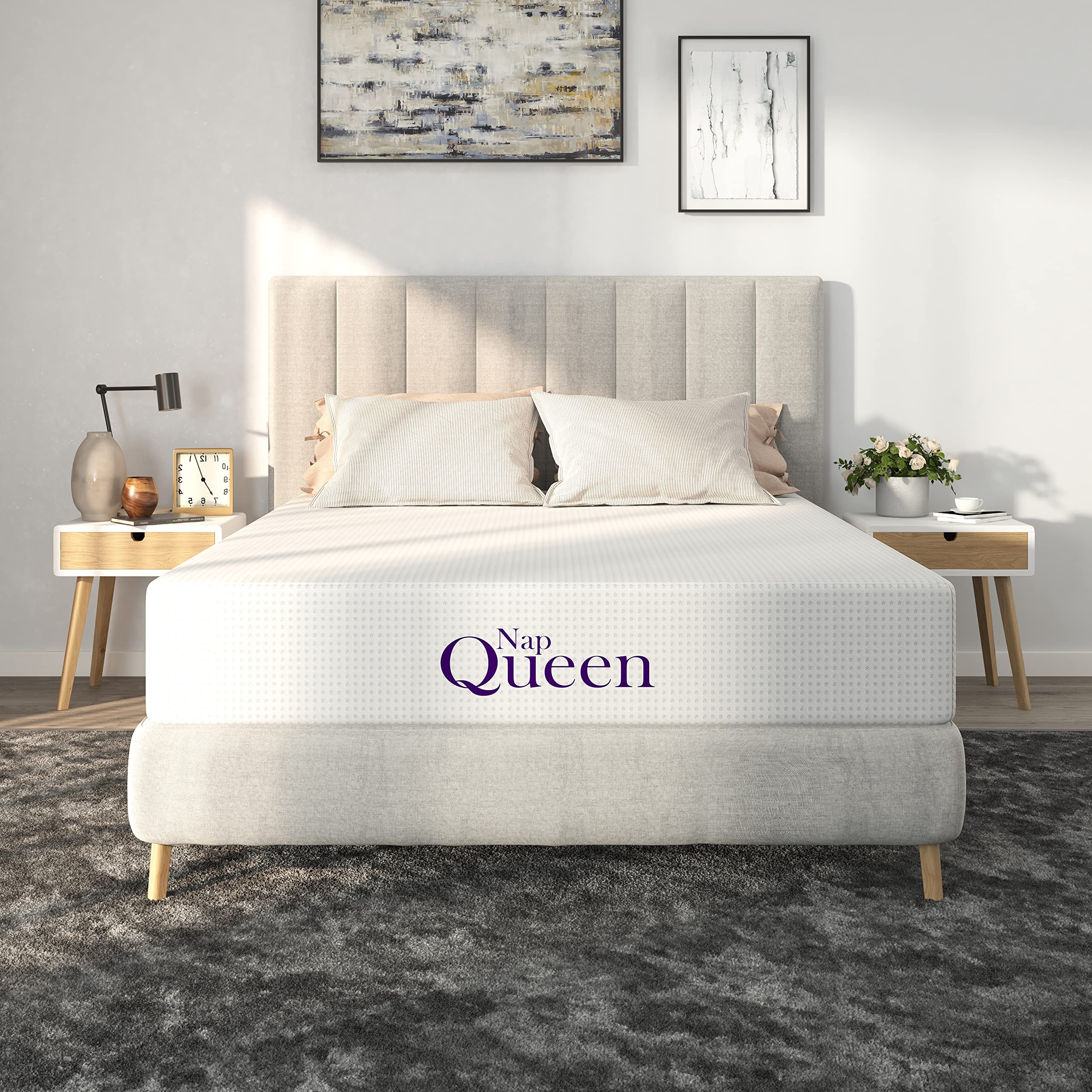 Napqueen 12 Inch Full Size Mattress, Bamboo Charcoal Memory Foam Mattress, Bed In A Box