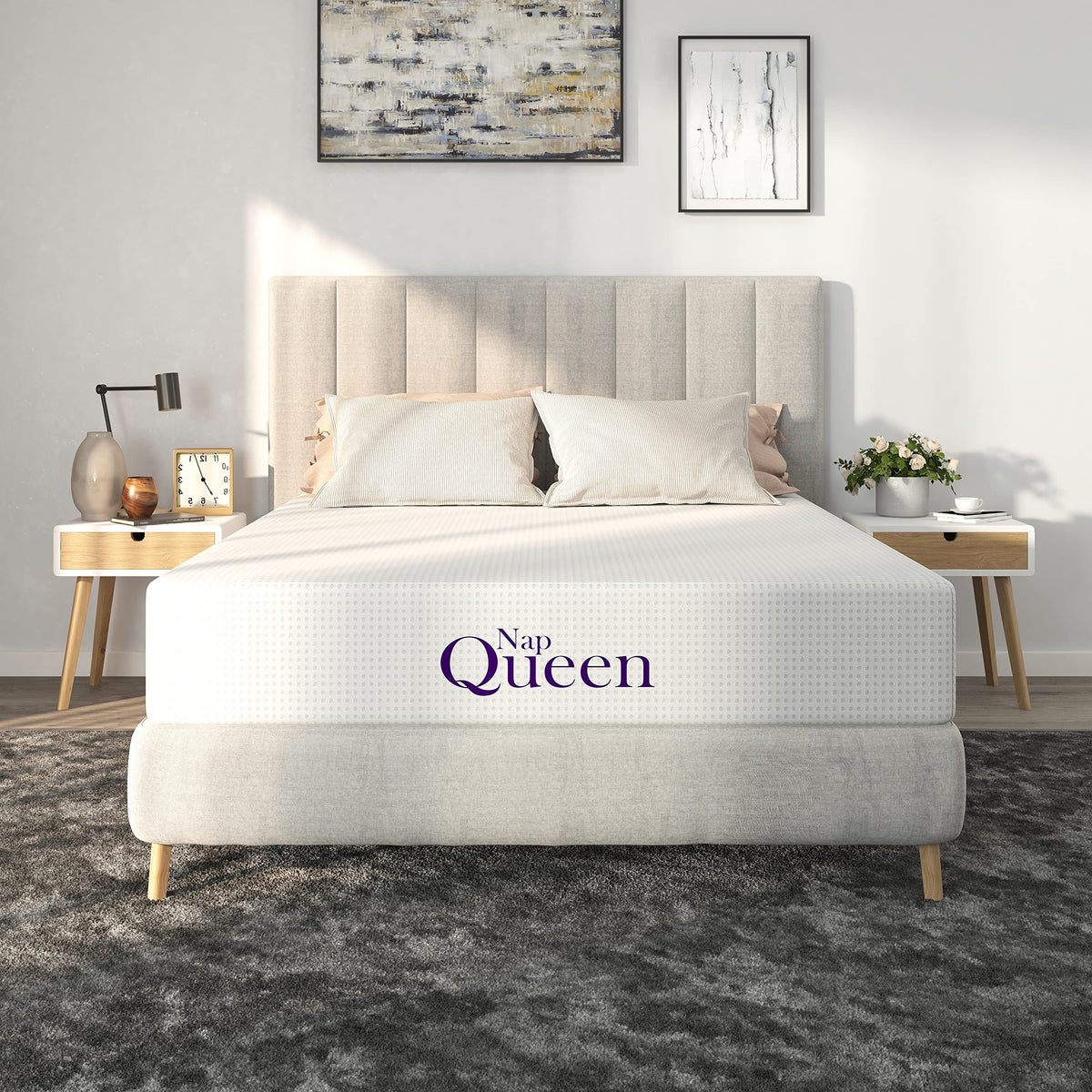 Napqueen 12 Inch Full Size Mattress, Bamboo Charcoal Memory Foam Mattress, Bed In A Box