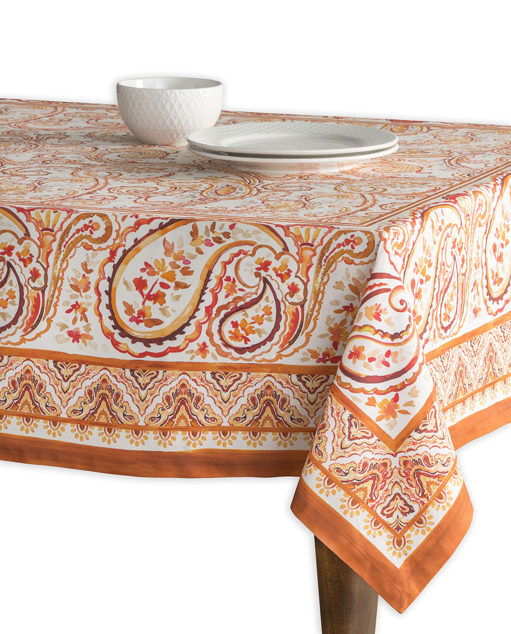 Maison D' Hermine Tablecloth 100% Cotton 70''X120'' Decorative Rectangle Tablecloths Washable Table Cover, Home, Wedding, Restau