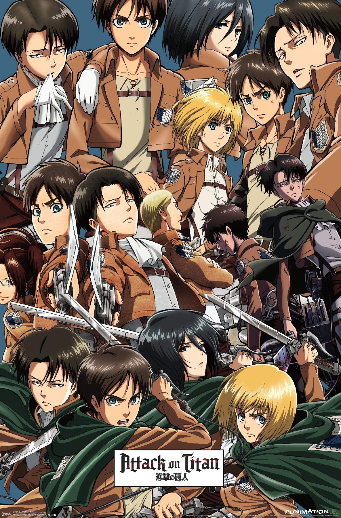 Trends International Attack On Titan - Collage Wall Poster, 14.725'' X 22.375'', Premium Unframed Version