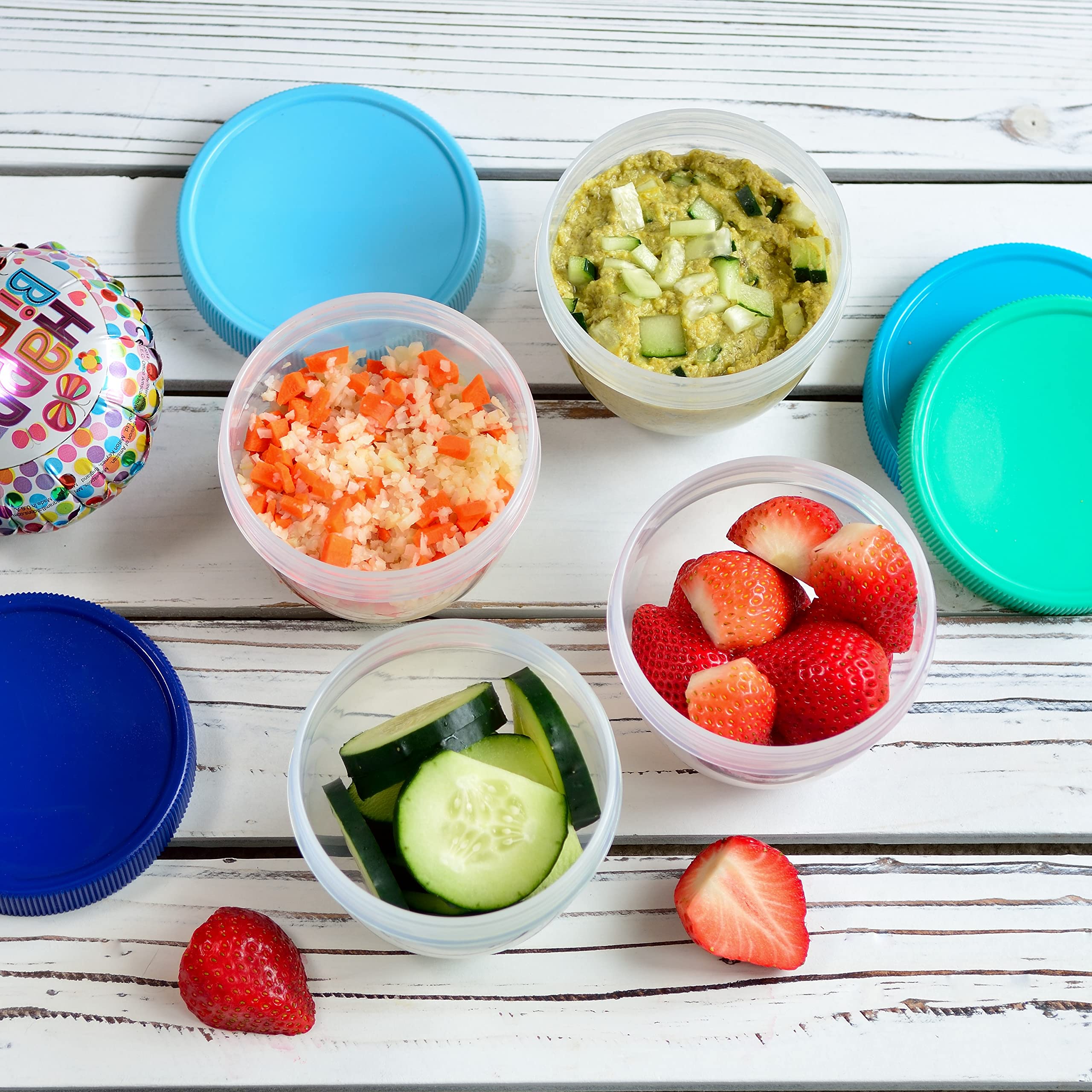 Youngever 18 Pack 1 Cup Small Food Containers With Lids, 8 Ounce Food Storage Containers, Condiment, And Sauce Containers With L