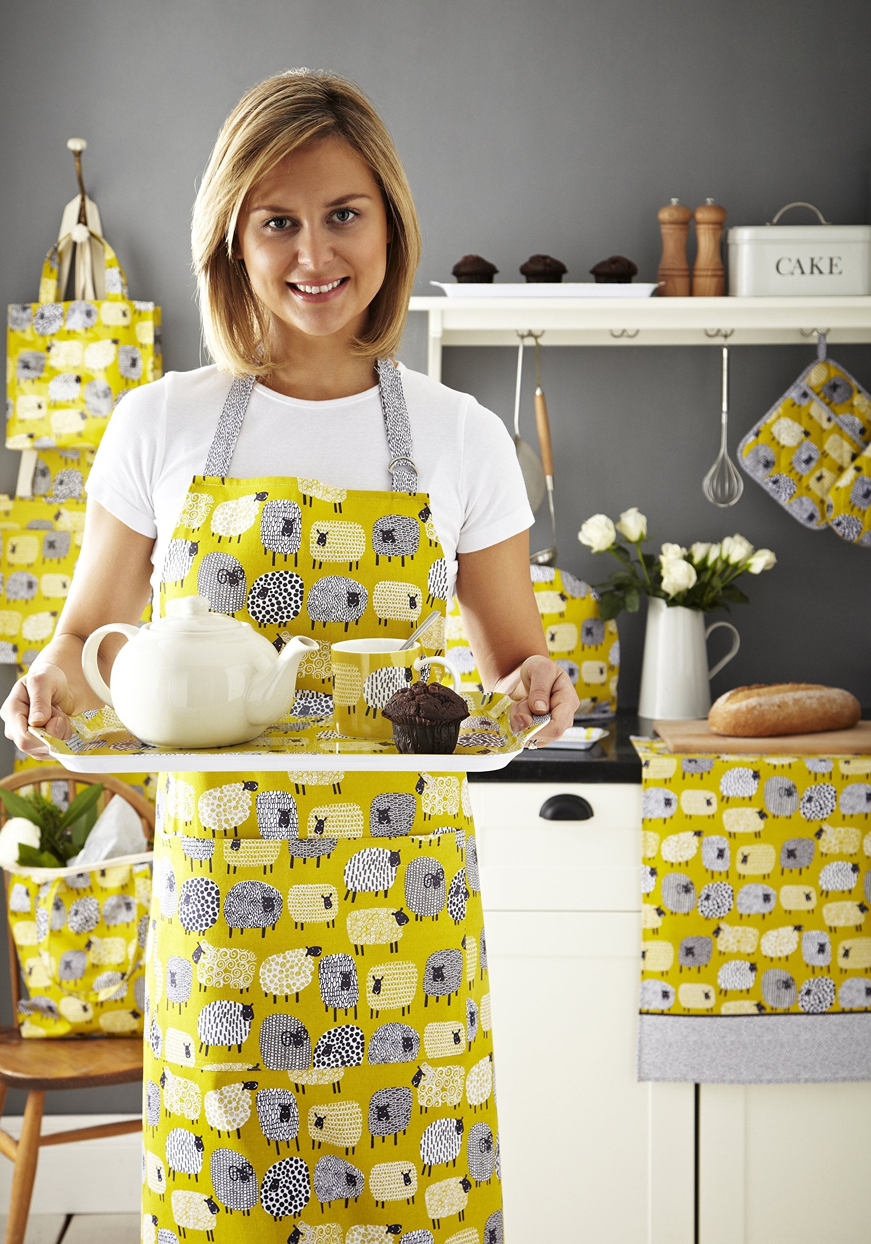 Ulster Weavers Dotty Sheep Oil Cloth Apron, Multi-Colour