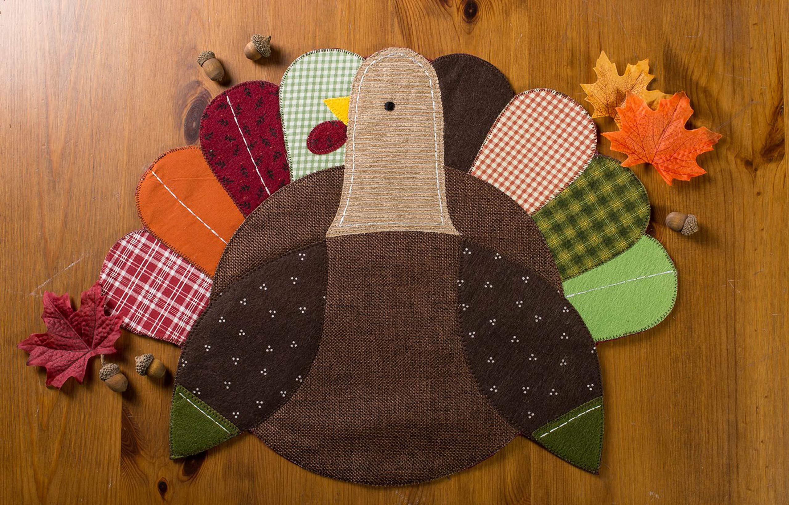 DII Embroidered Turkey Placemat (Set of 4)