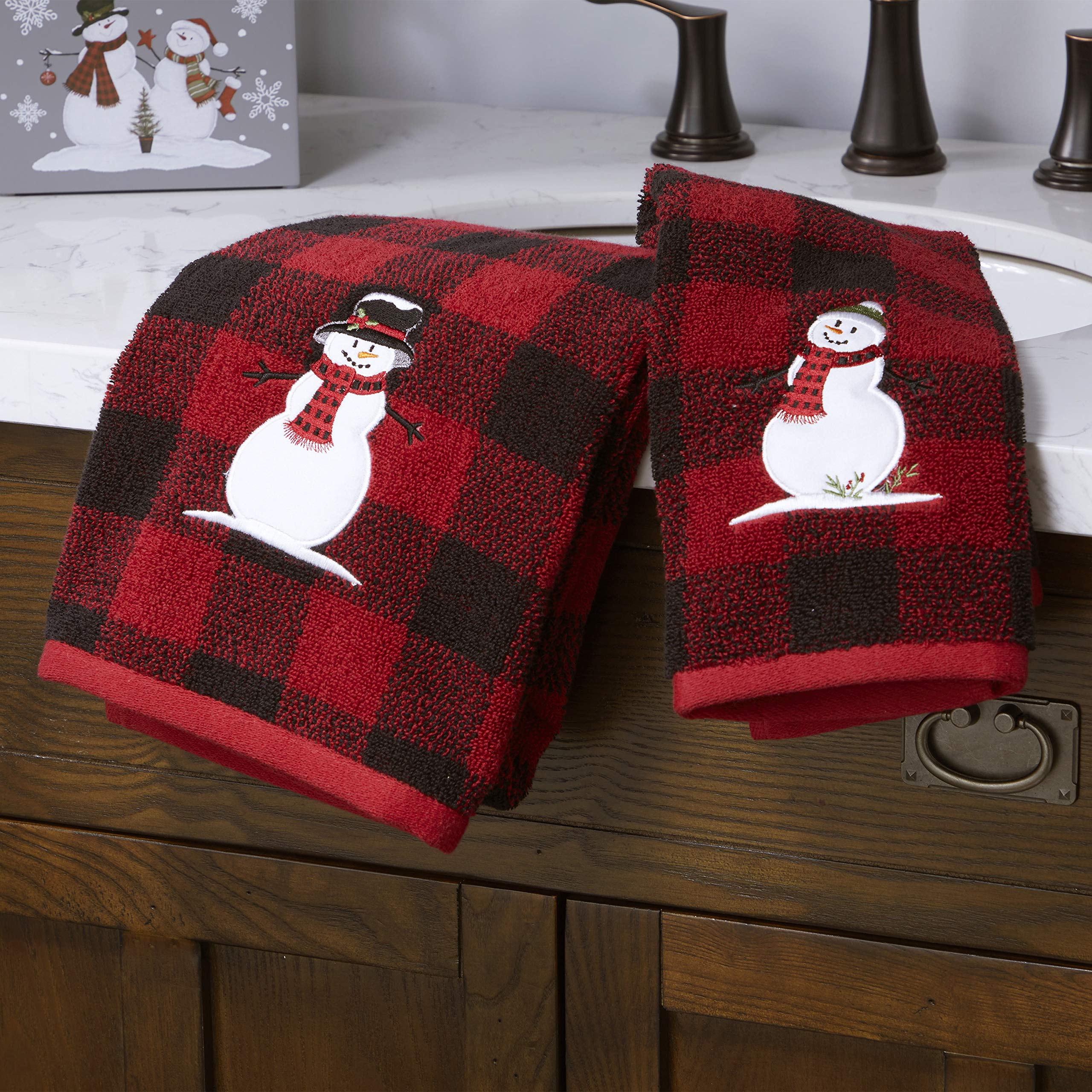 SKL Home Woodland Winter  Hand Towel Set  Red