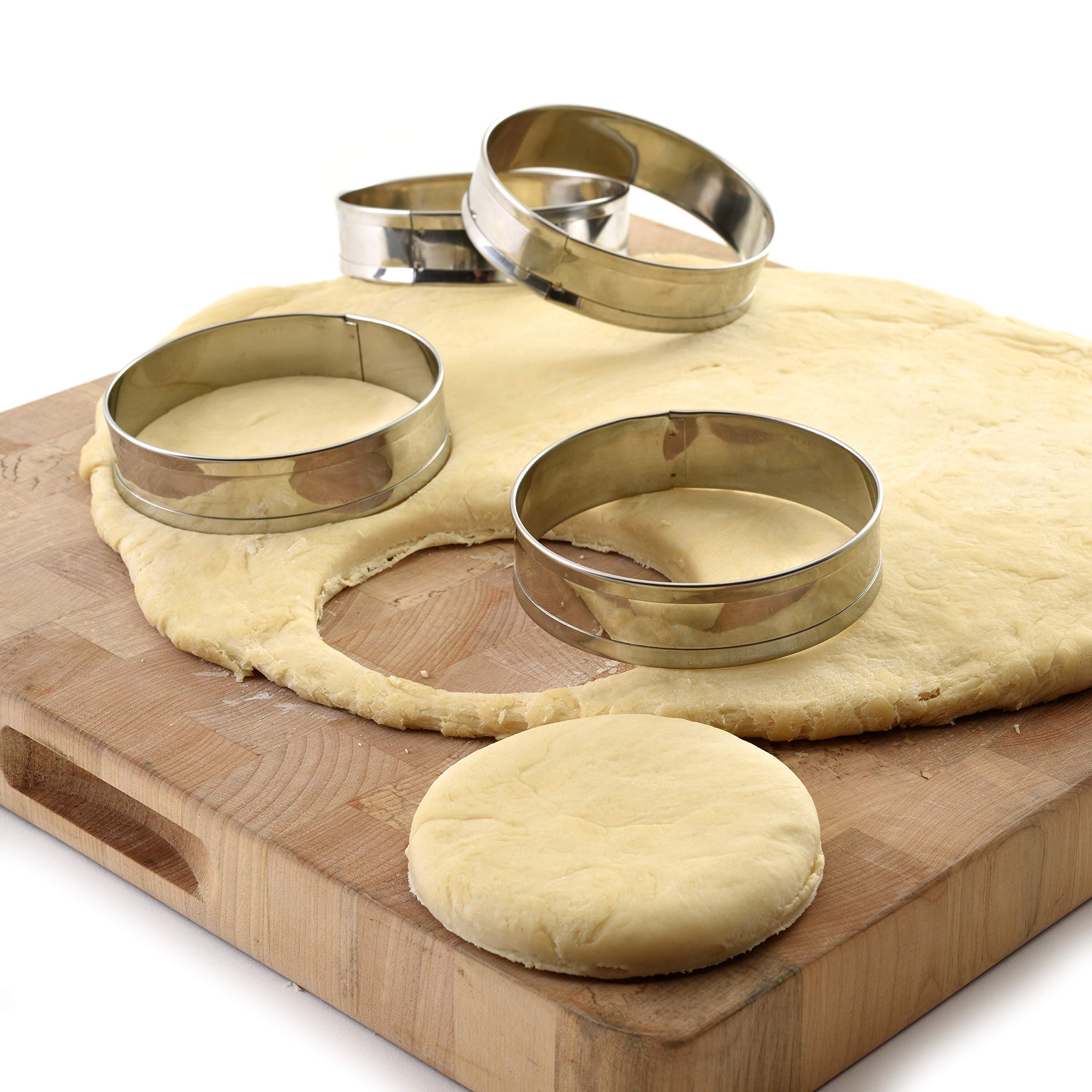 Norpro Stainless Steel English Muffin Rings Set of 4, Silver, Model 3776