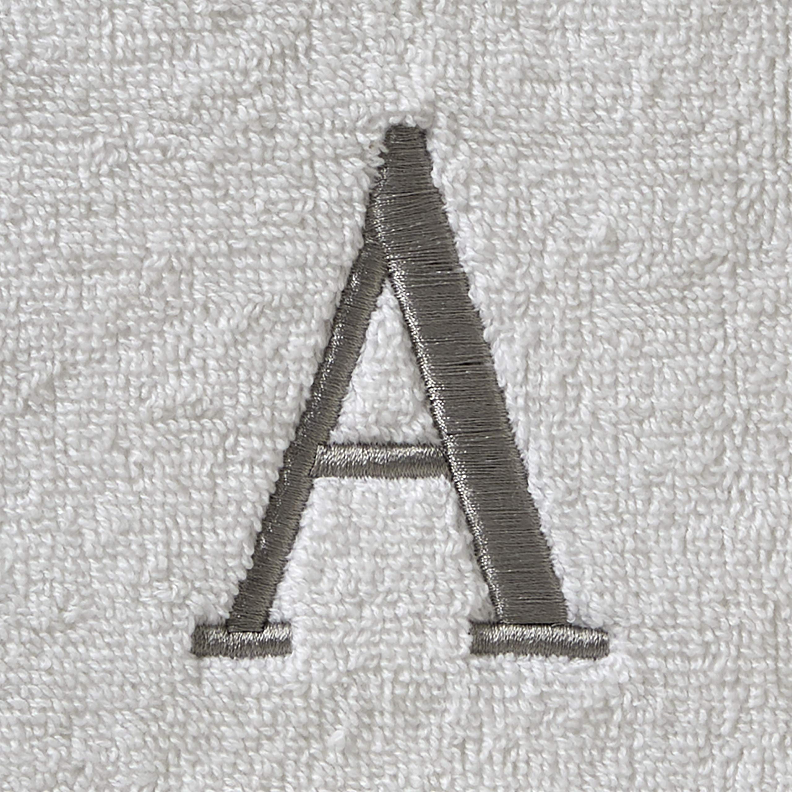 Skl Home Casual Monogram Hand Towel Set, A, 16X26, White 2 Count