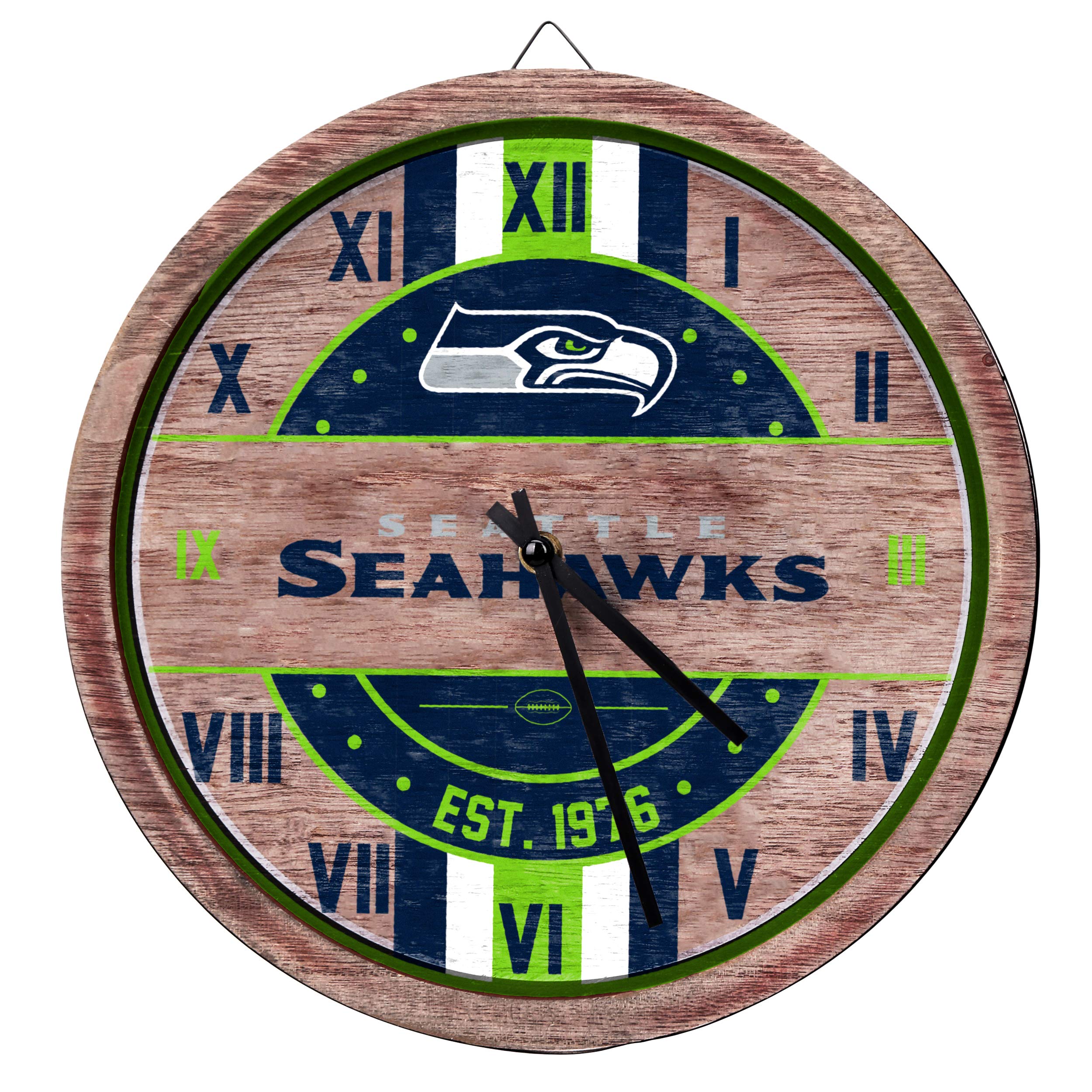 FOCO Seattle Seahawks NFL Barrel Wall Clock