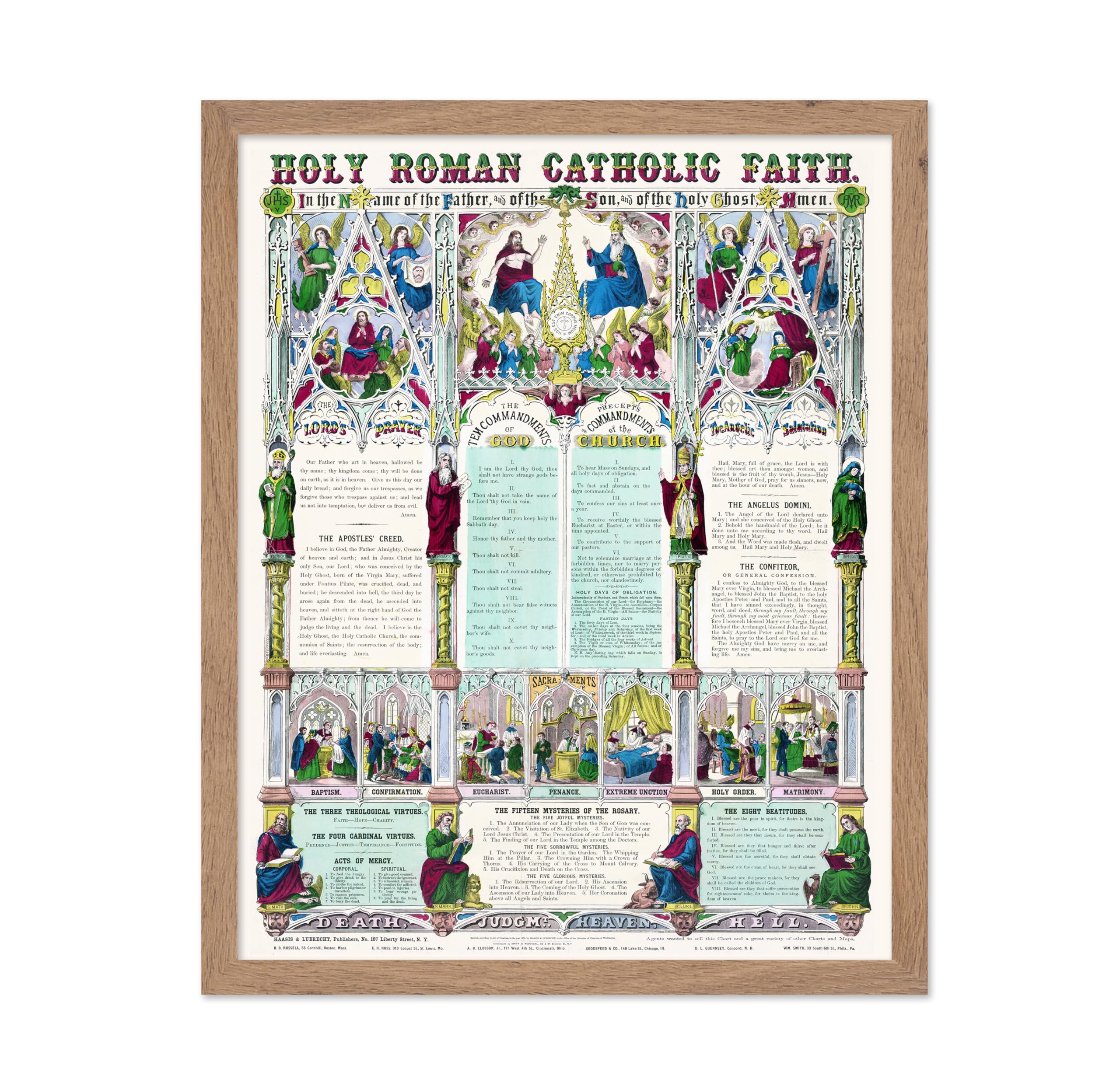 Poster Master Vintage Biblical Poster - Retro Spiritual Print - Gift for Friend, Priest - Holy Roman Catholic Faith, Ten Command
