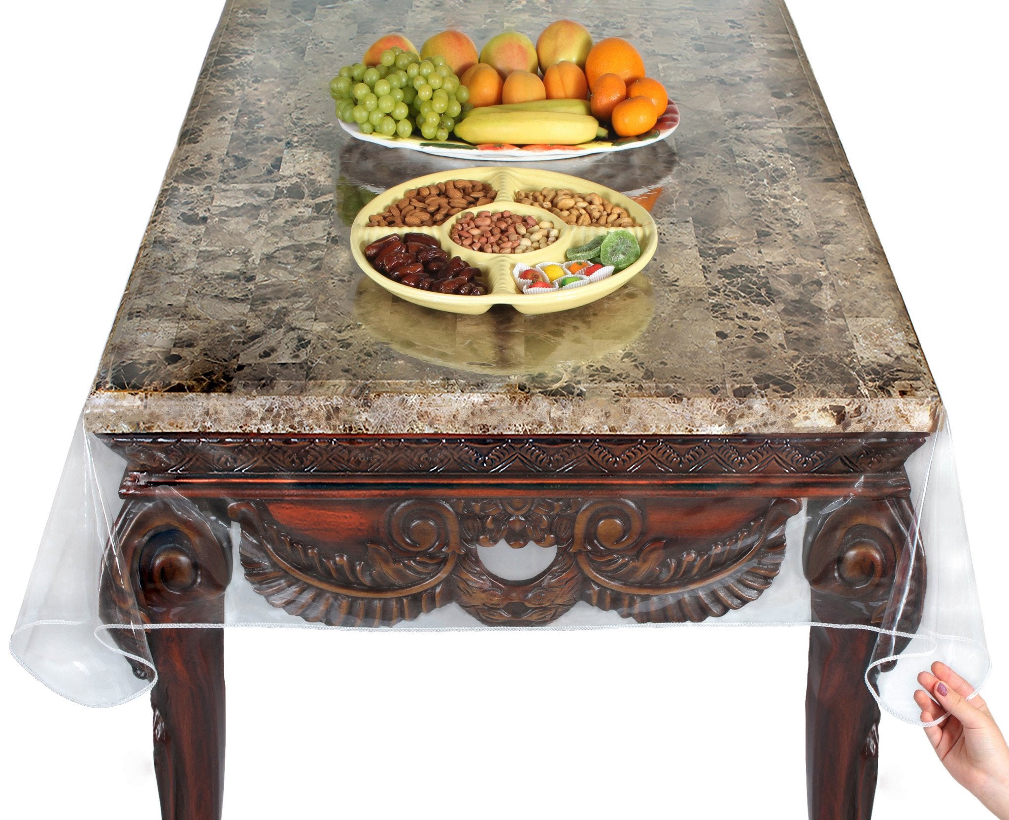 Venice Collections Super Clear Extra Heavy Duty, Durable 100% Vinyl Tablecloth Protector & Table Cover 2 Pack 54 X 54 Inches Squ