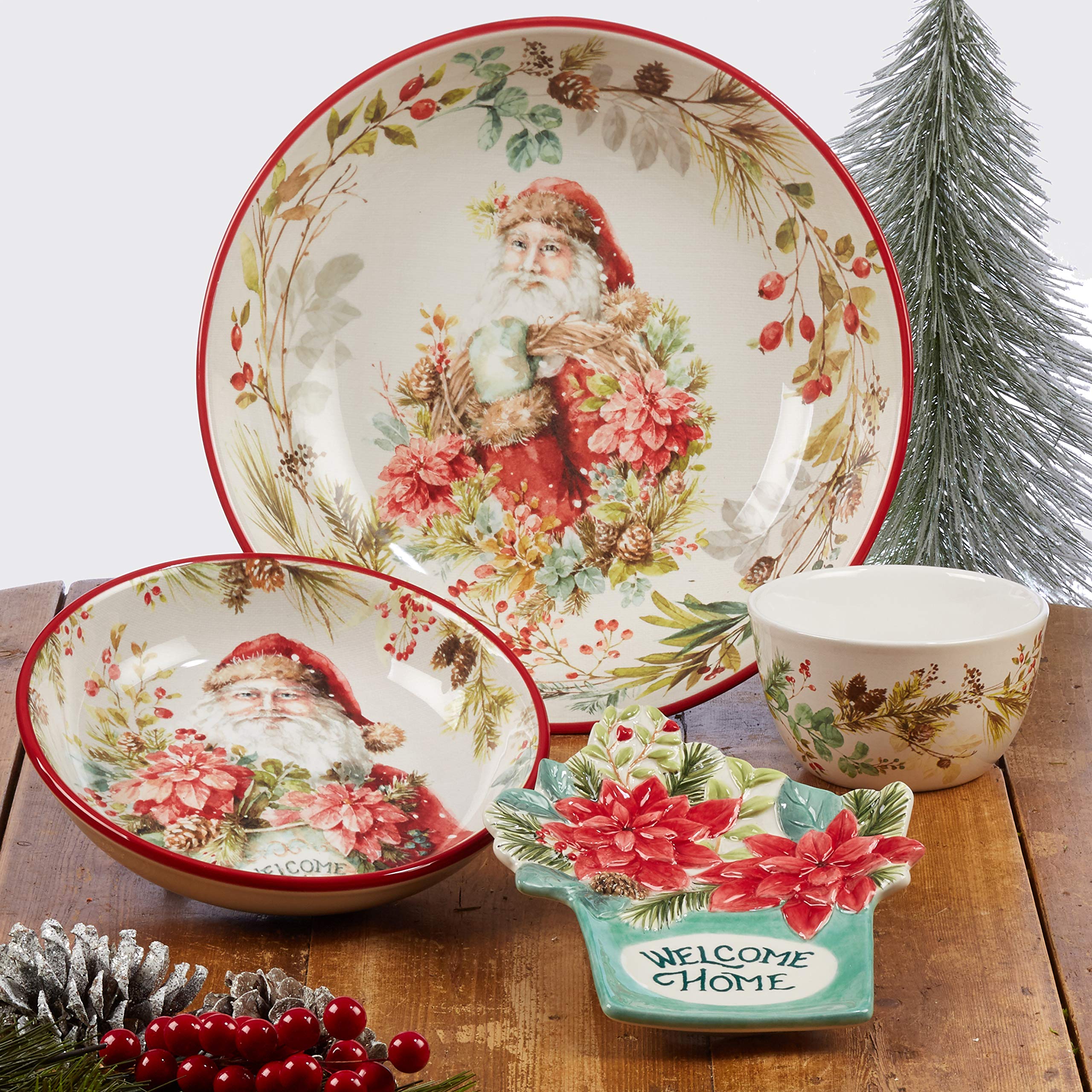Certified International Christmas Story 9'' Salad/Dessert Plates, Multicolored, Medium, Set Of 4