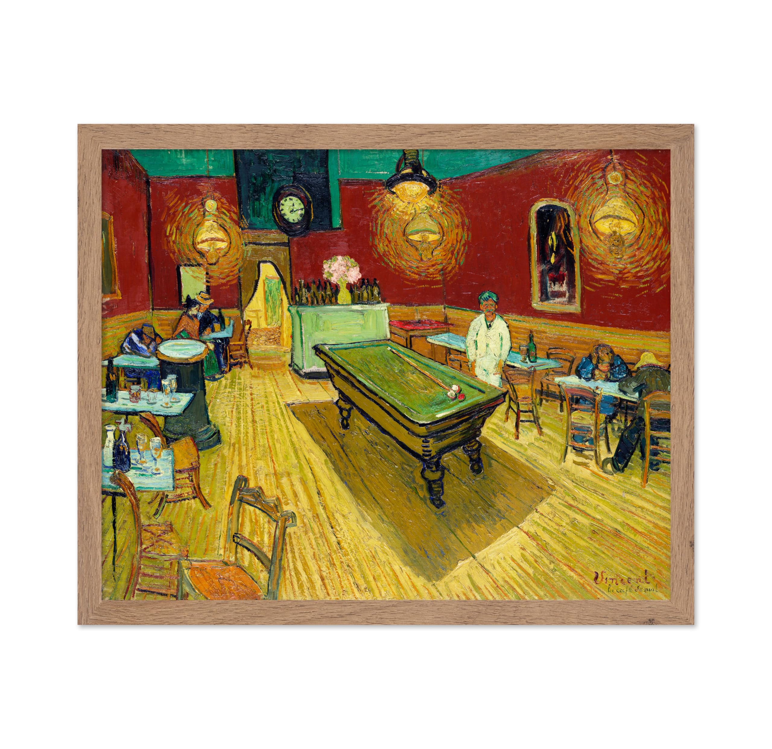 Poster Master Vintage Van Gogh Poster - Retro Impressionism Print - Gift for Artist, Friend - The Night Cafe, Pool Table, Tables