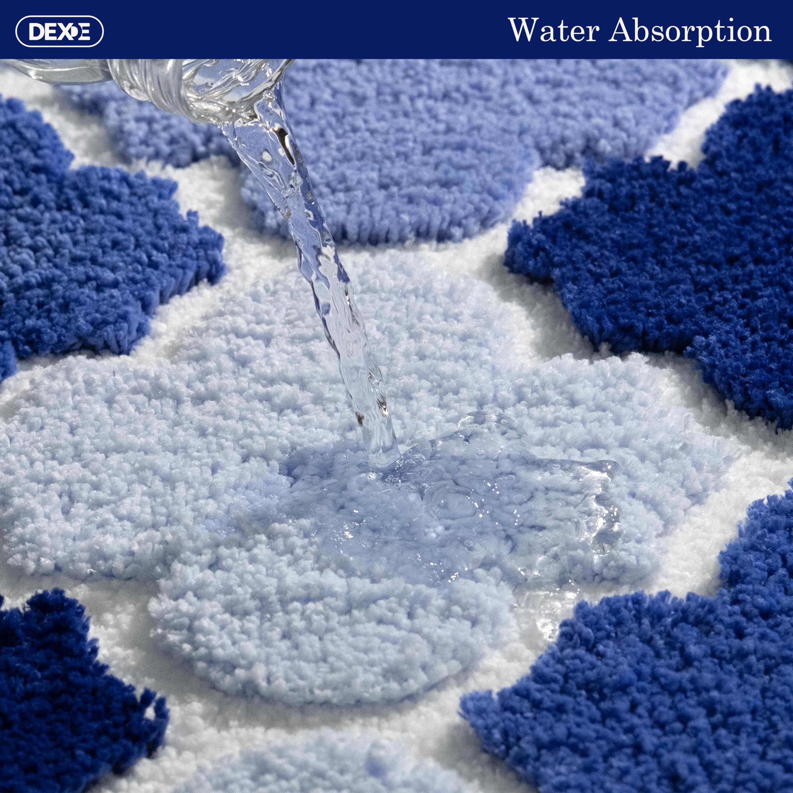 Dexde Bathroom Rug Runner Non-Slip, Extra Absorbent Shaggy Large Bath Mat, Machine Washable Long Shower Rug For Bathroom Bedroom