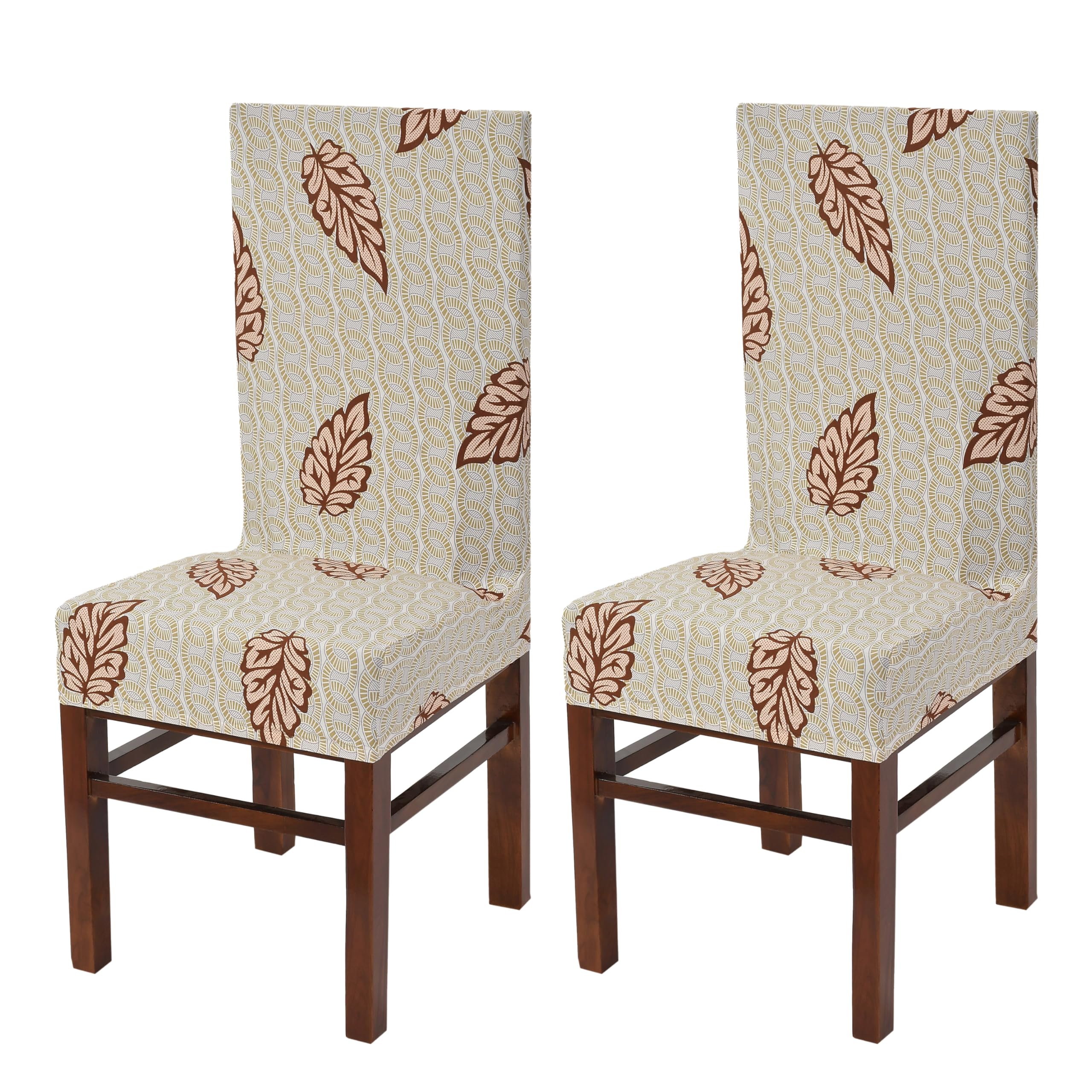 Yellow Weaves Elastic Stretchable Dining Chair Cover, Removable Washable Elastic Floral Printed Dining Chair Covers (Set Of 2, S