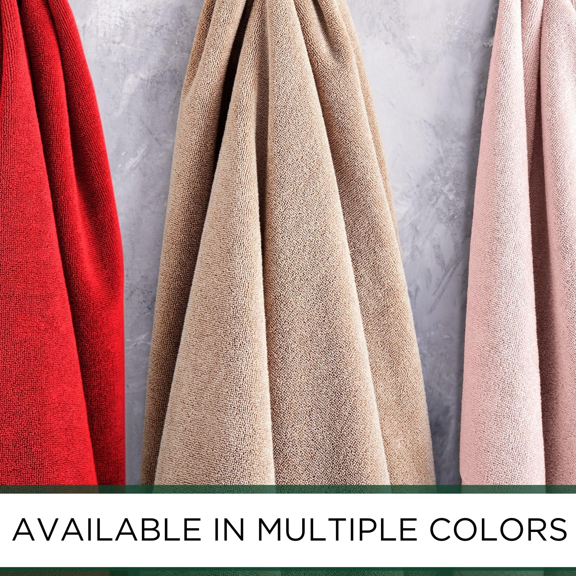 Lacoste Heritage Supima Cotton 6-Piece Towel Set, 2 Bath Towels, 2 Hand Towels, 2 Washcloths, Light Pink