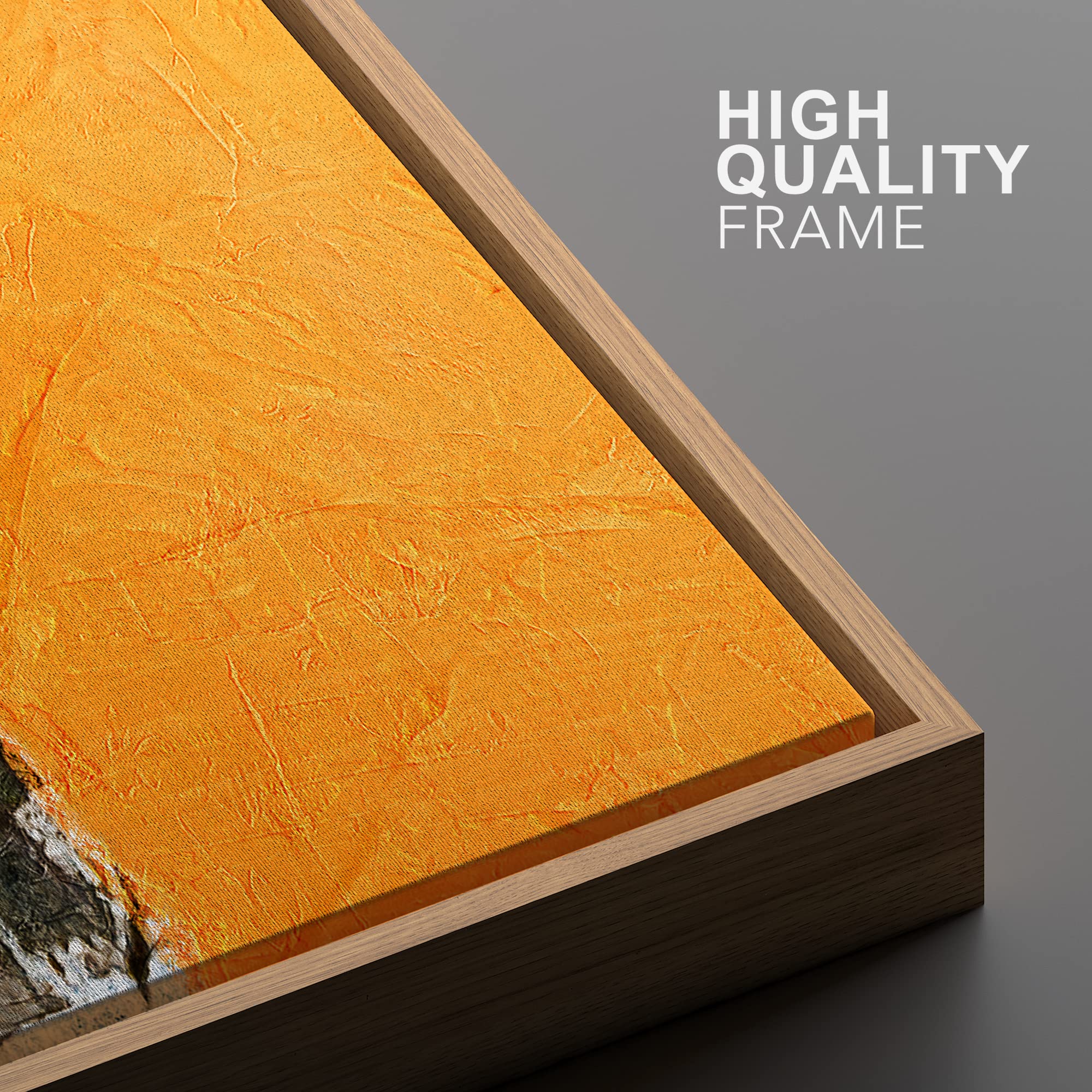 Ashbrook Framed Canvas Print Wall Art Orange Black White Paint Stroke Collage Abstract Shapes Illustrations Modern Art Contempor