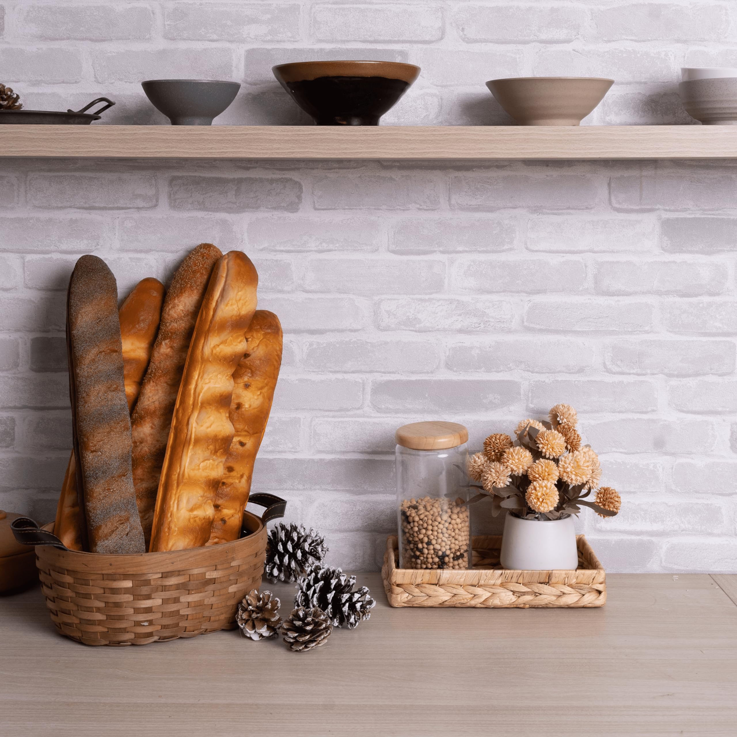 Bathroom Trays For Counter 10'' Decorative Rattan Vanity Tray Wicker Storage For Paper Hand Towel Bathroom Vanity Organizer Coun