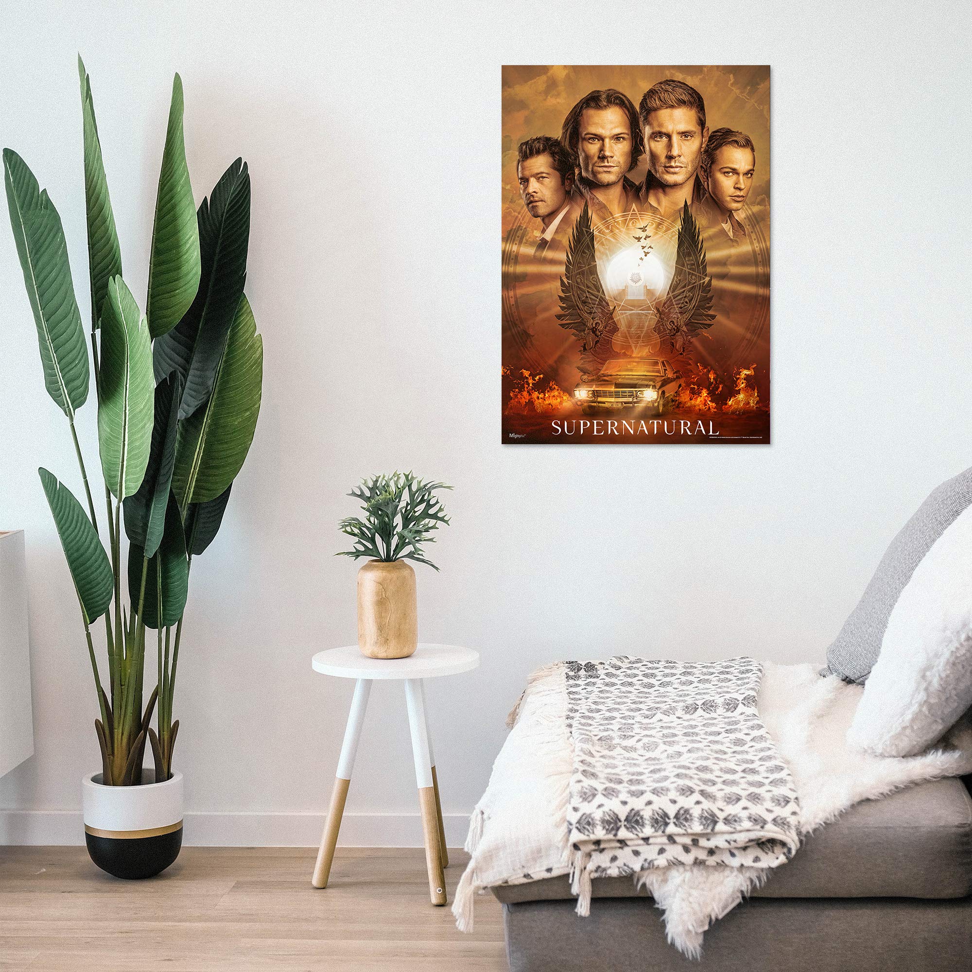 Mightyprint Supernatural - Sam And Dean Winchester, Castiel, Jack - Durable 17    X 24 Wall Art - Not Made Of Paper - The End Is