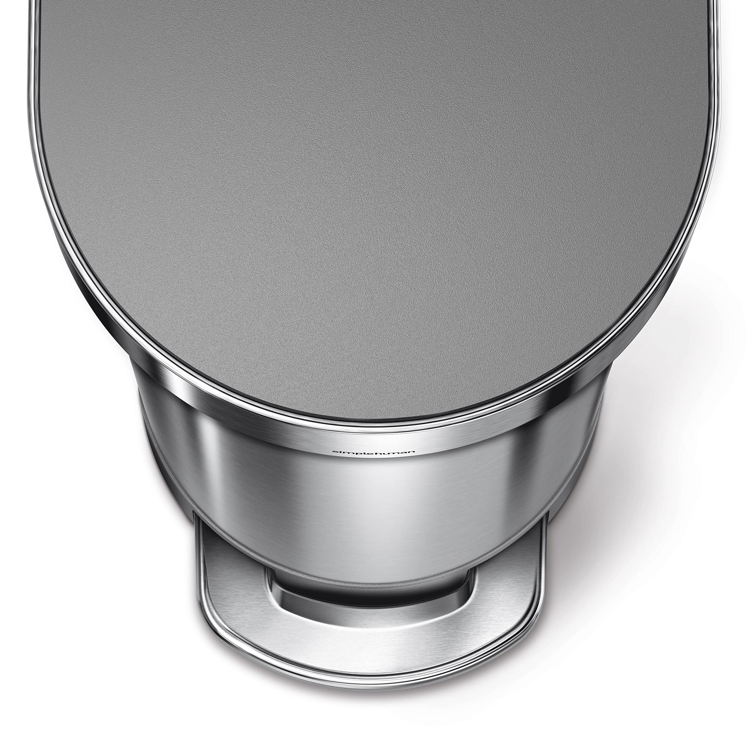 Simplehuman 45 Liter / 12 Gallon Slim Hands-Free Kitchen Step Trash Can, Brushed With Plastic Lid