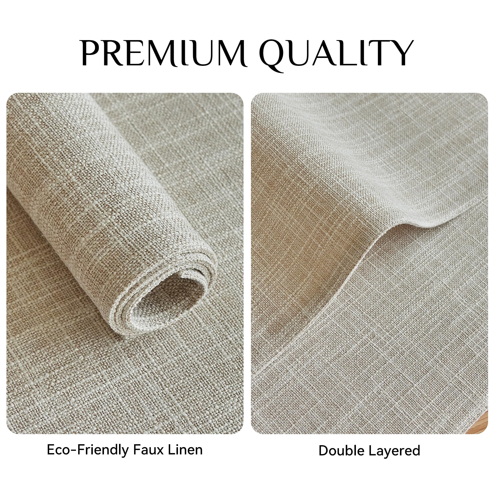 Softalker Faux Linen Placemats Set Of 8-12 X 18 Inch, Heat Resistant Double Layered Durable Burlap Farmhouse Place Mats, Non-Sli
