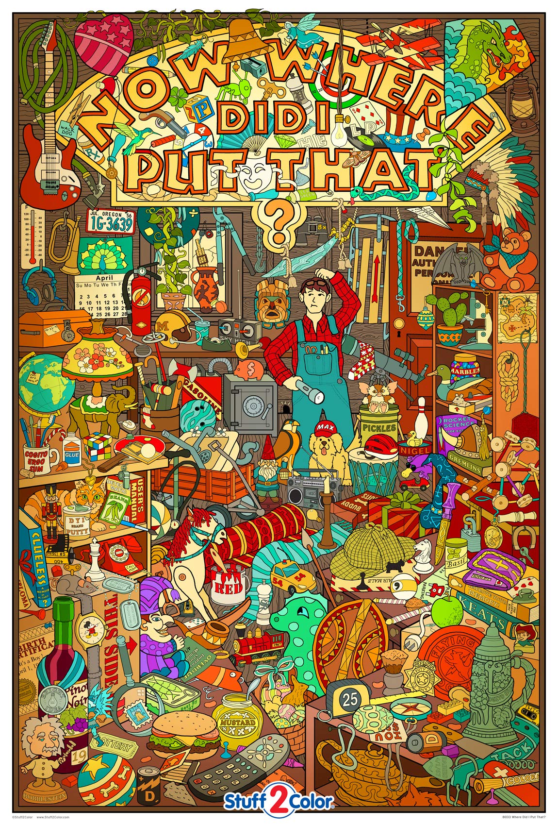 Stuff2Color World'S Most Challenging Coloring Poster - Giant Size 32''X 22'' Inches (Great For Family Time, Adults, Kids, Classr