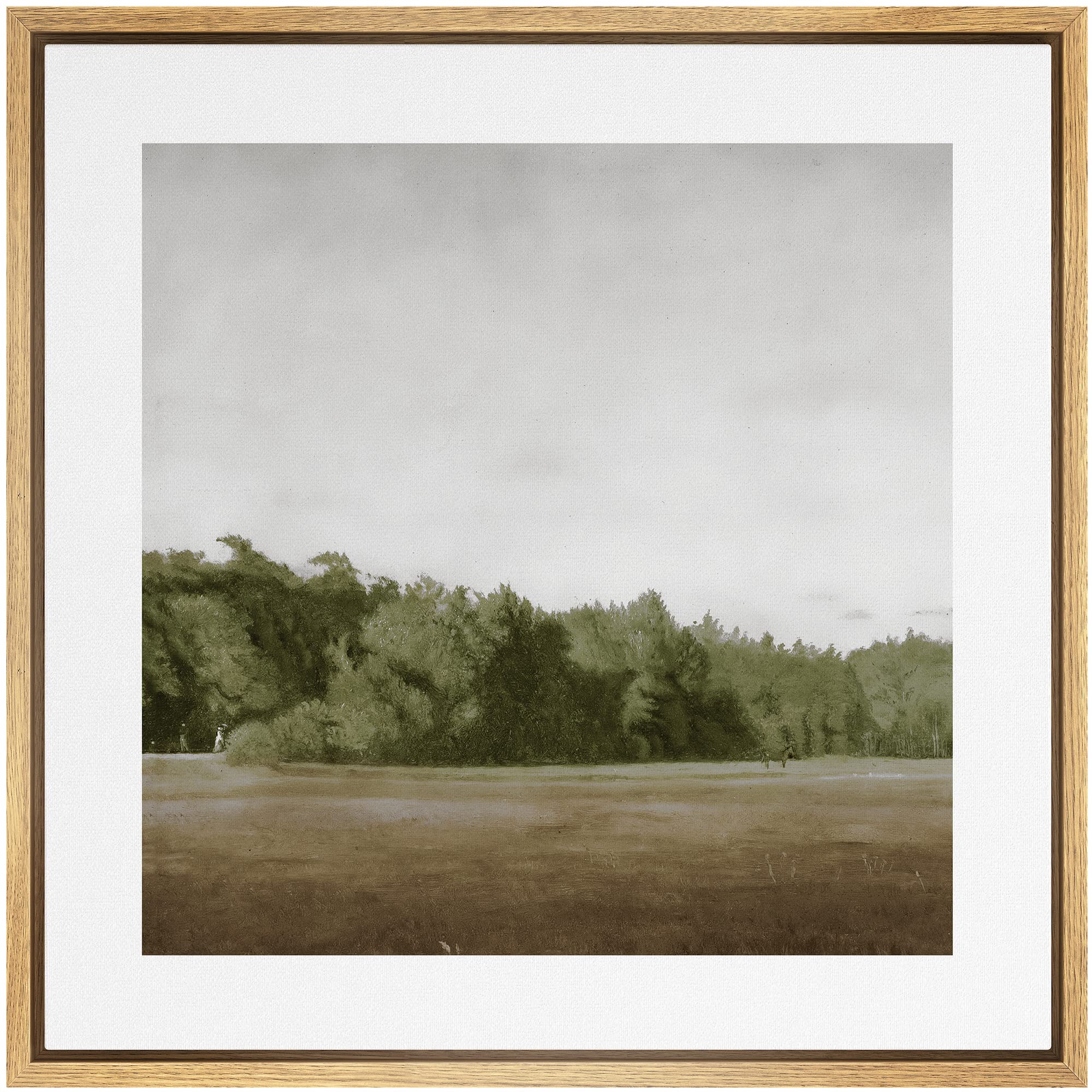 Signwin Framed Canvas Print Wall Art Green Mountain Hill Forest Landscape View Nature Wilderness Illustrations Fine Art Farmhous