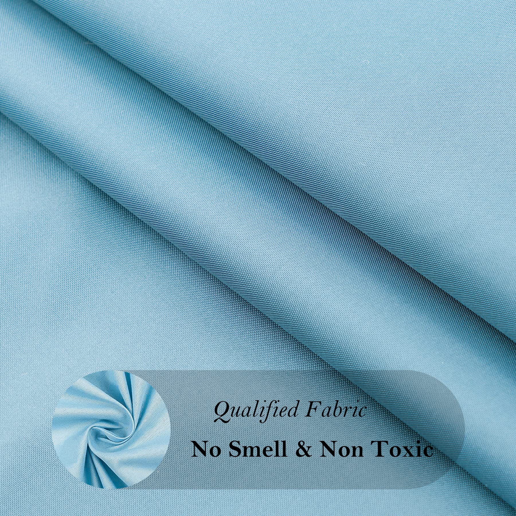 AooHome Extra Long Shower Curtain 72x78 Inch  Fabric Shower Curtain Liner for Hotel with Hooks  Weigthed Hem  Waterproof  Blue