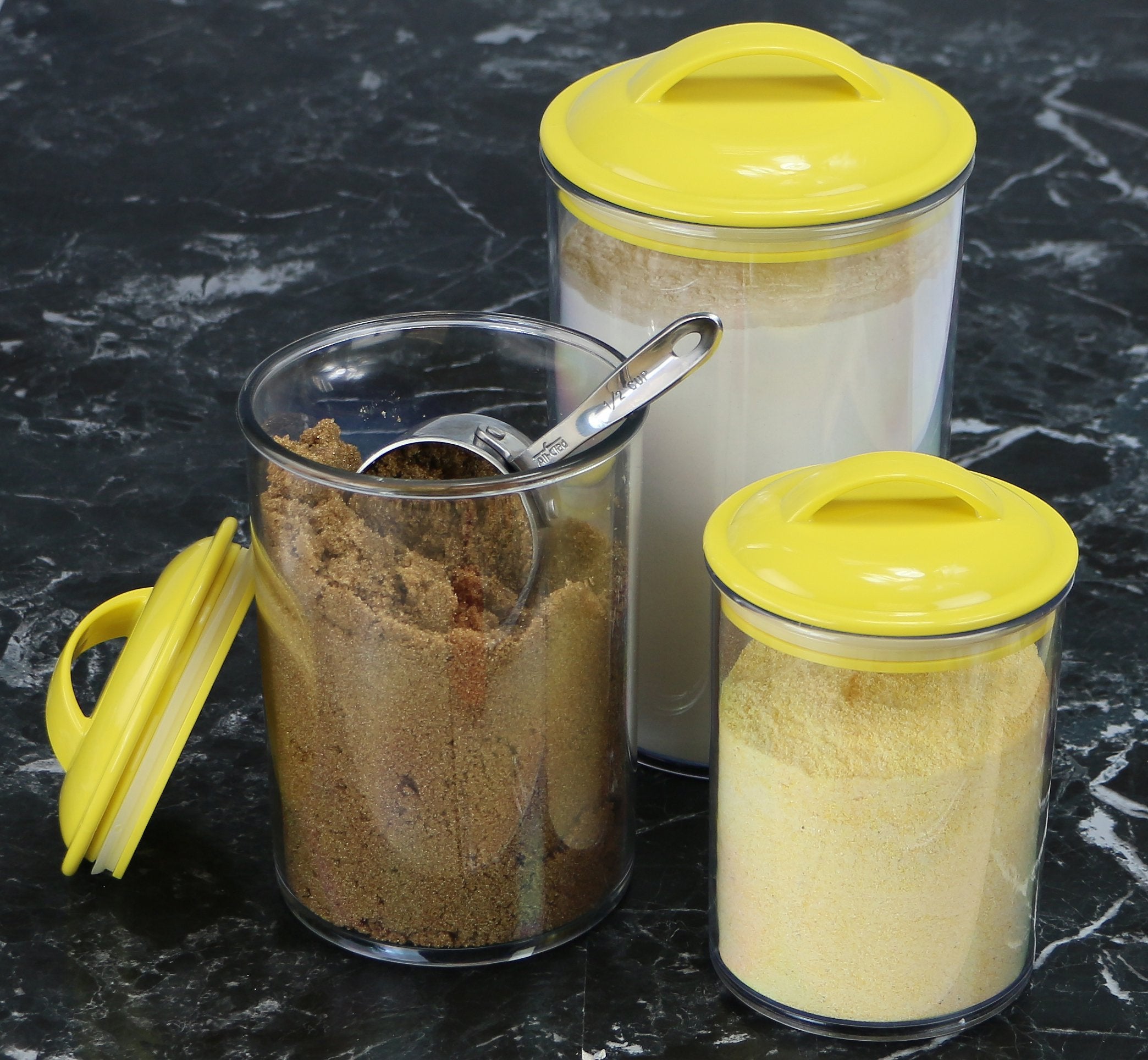 Calypso Basics By Reston Lloyd Acrylic Storage Canisters, Set Of 3, Lemon