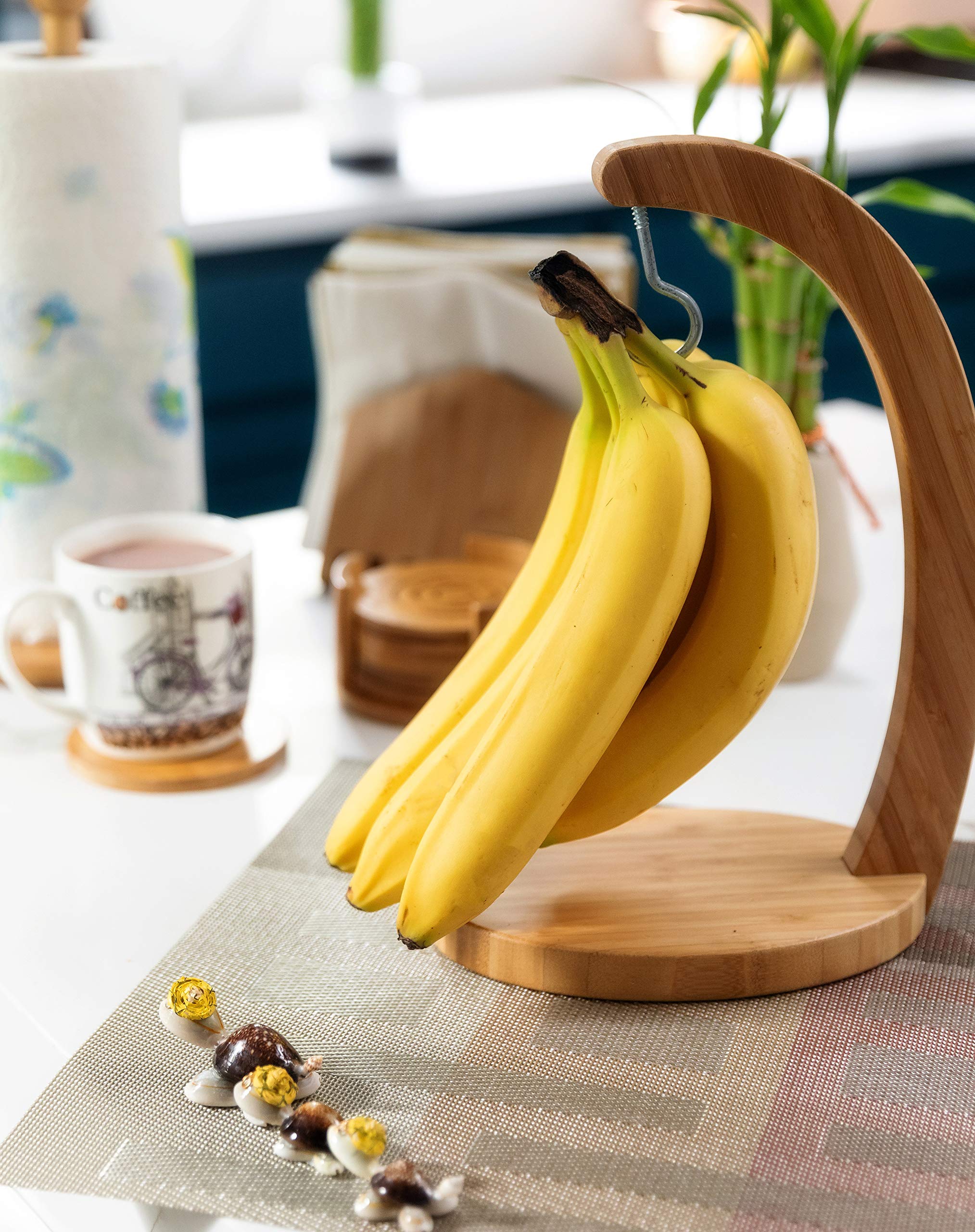 Bamboo Land- Bamboo Banana Holder Stand And Bamboo Paper Towel Holder Stand, Banana Holder, Banana Stand, Banana Holder Stand, B