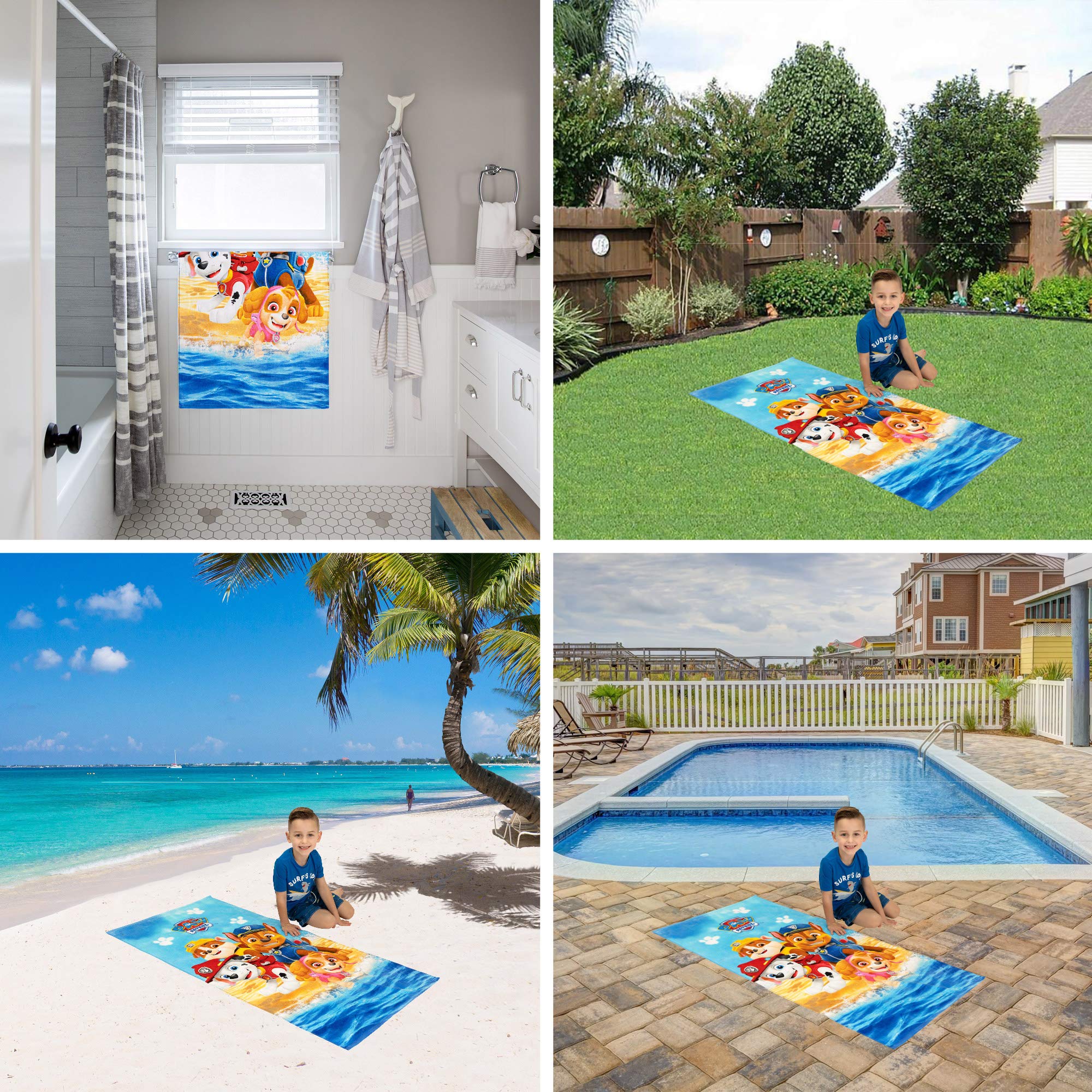 Franco Kids Super Soft Cotton Bath/Pool/Beach Towel, 58 in x 28 in, Paw Patrol