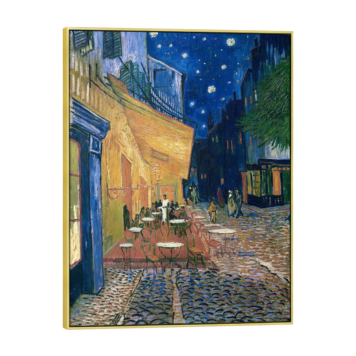 Wieco Art Large Framed Art Canvas Prints Of Cafe Terrace At Night Canvas Prints Wall Art By Van Gogh Paintings Reproduction Abst