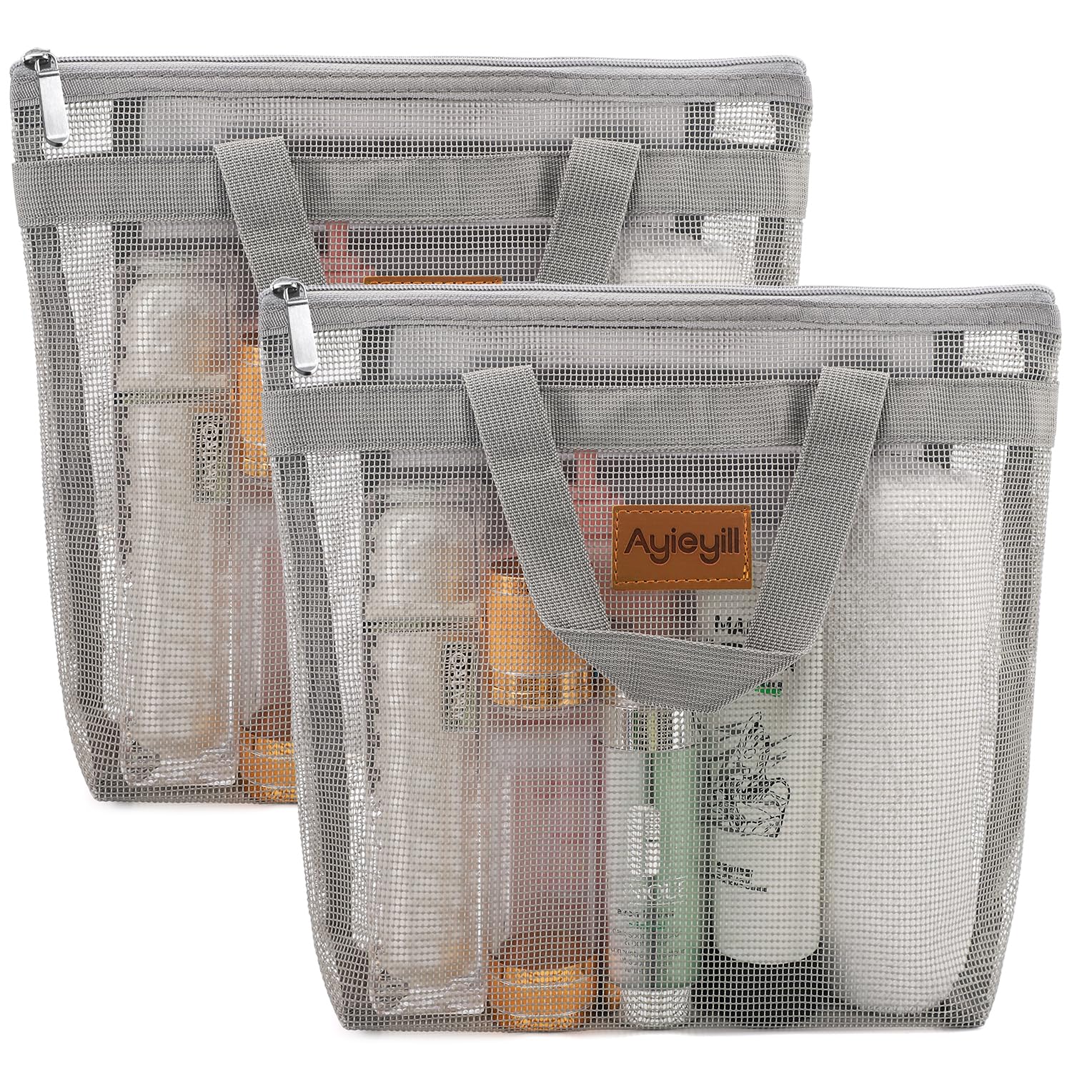 Ayieyill Shower Caddy Portable, Mesh Shower Caddy Tote Bag Quick Dry Hanging Toiletry And Bath Organizer For College Dorm, Gym,